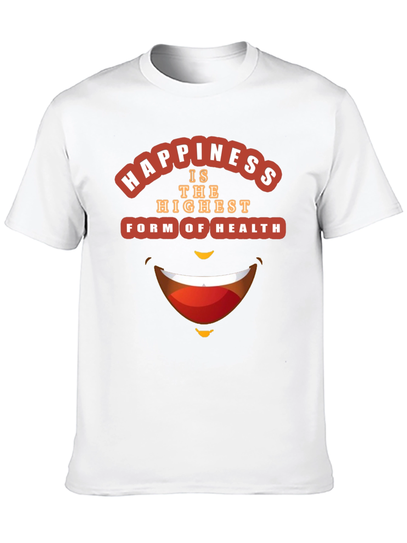 Happiness Health Graphic Black T-Shirt
