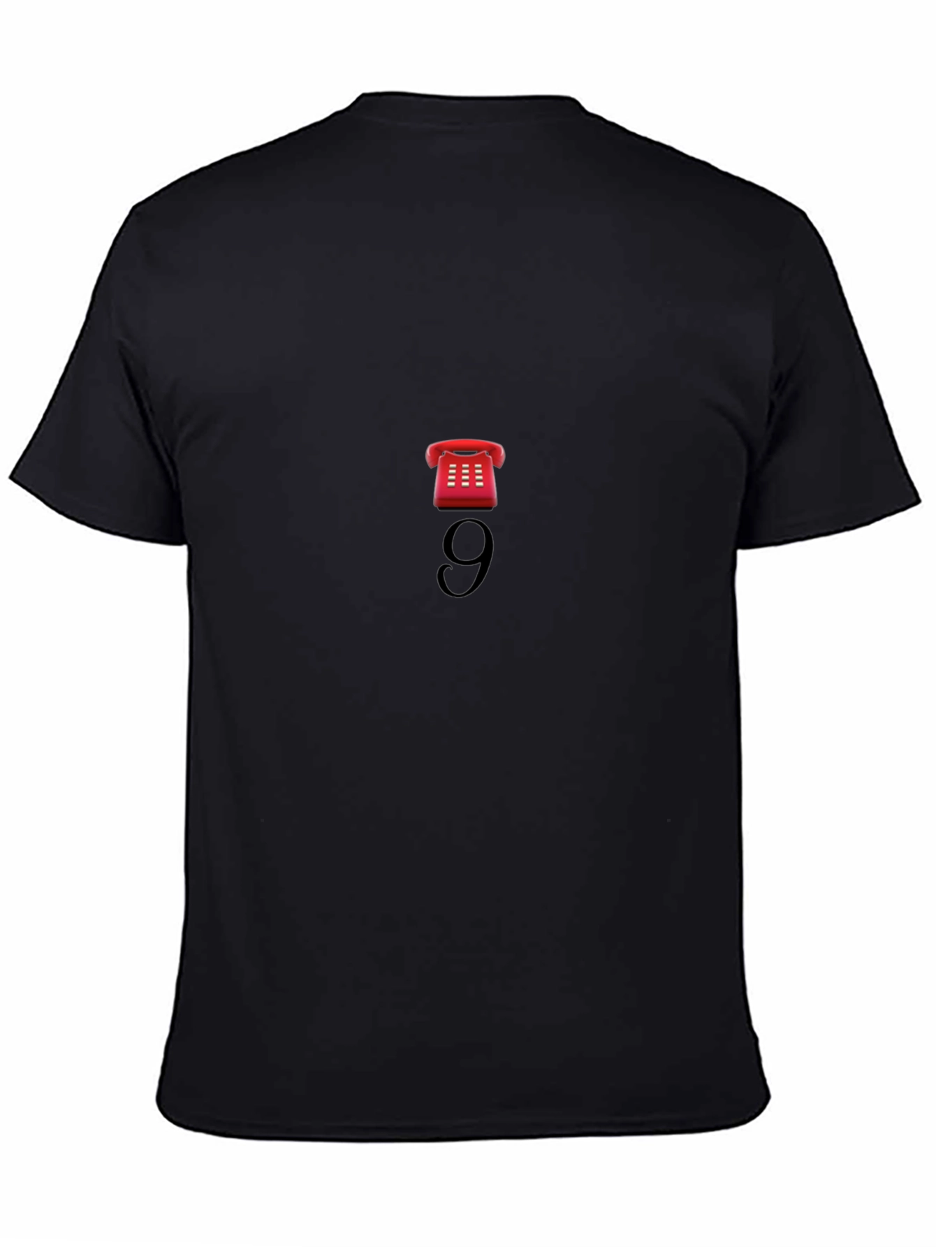 Retro Phone Number 9 Black T-Shirt