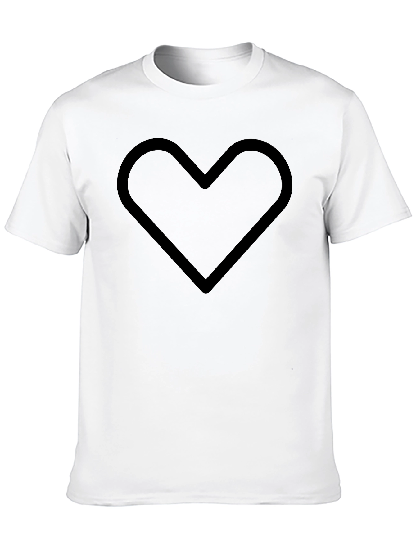 Black Heart Outline Graphic T-Shirt - Modern Casual Tee