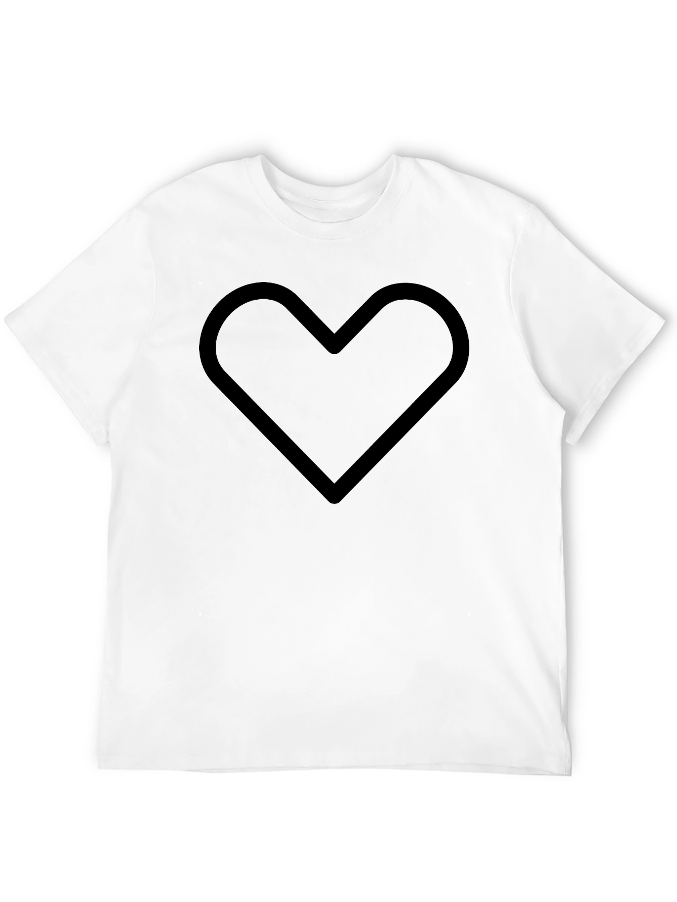 Black Heart Outline Graphic T-Shirt - Modern Casual Tee