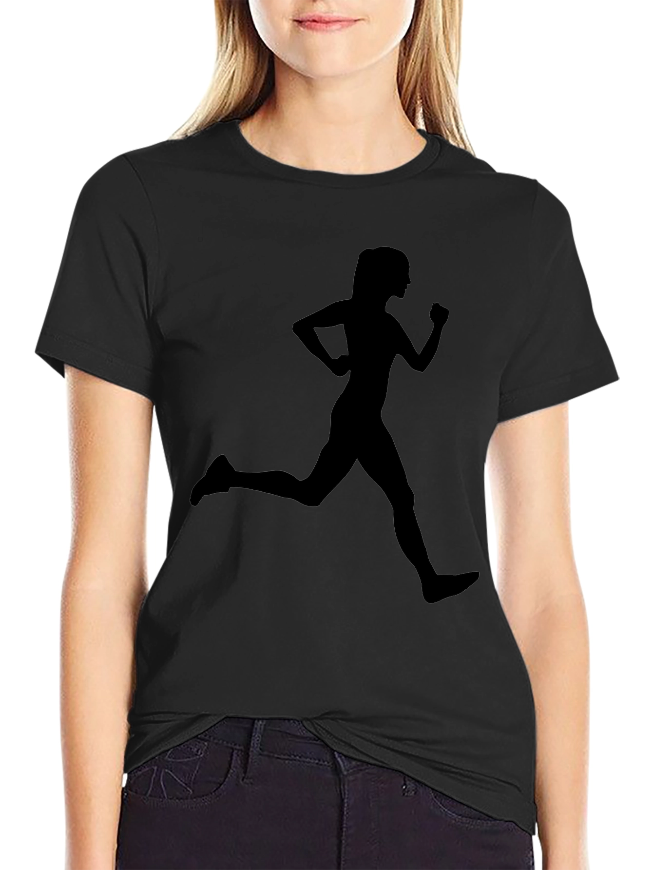 Black Running Woman Graphic T-Shirt