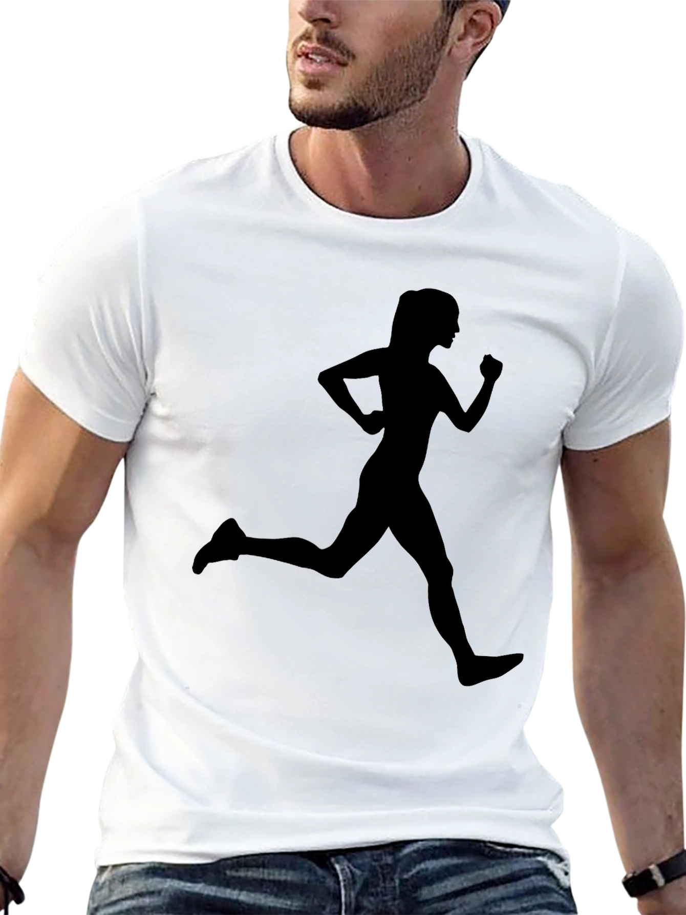 Black Running Woman Graphic T-Shirt