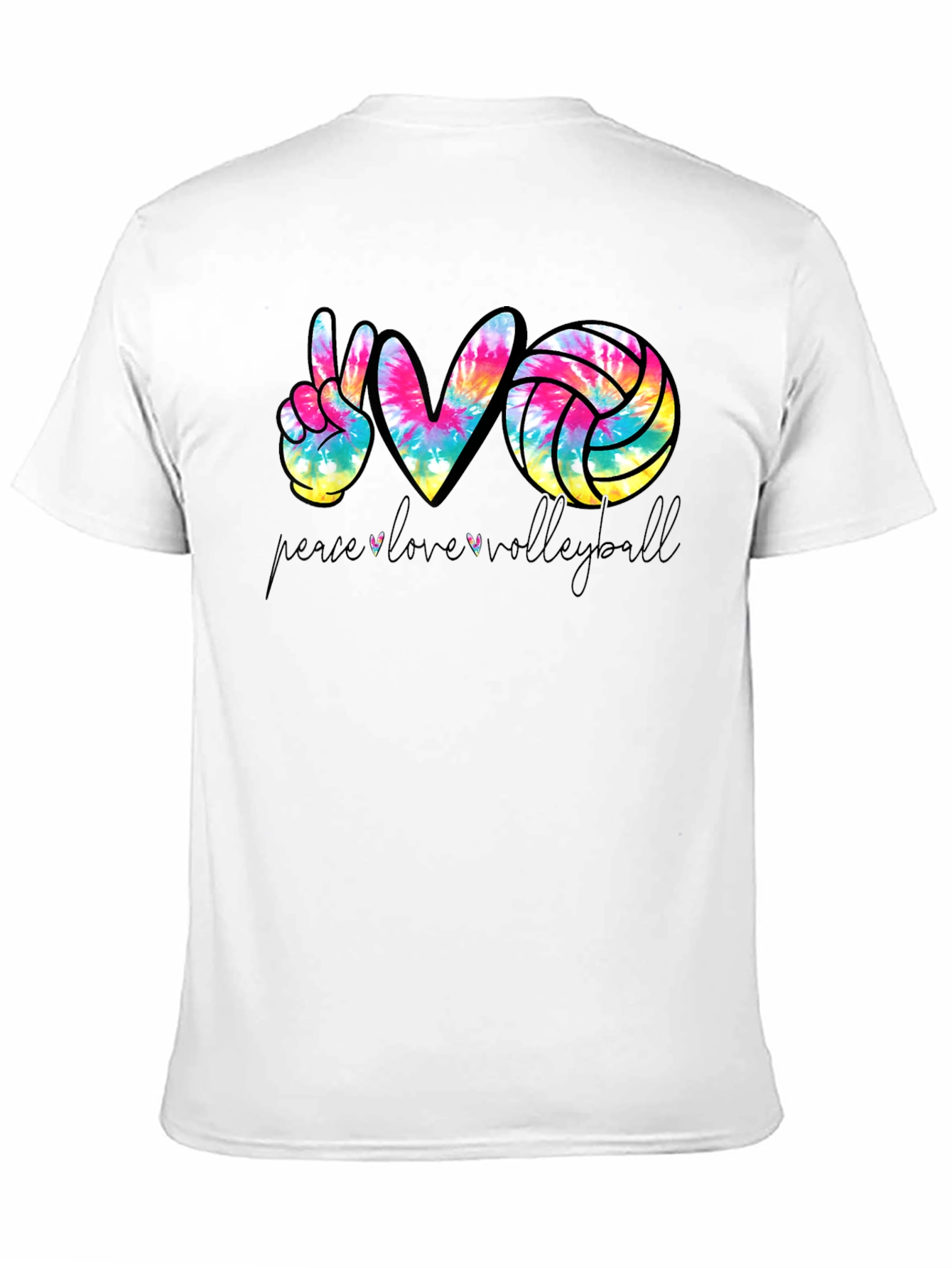 Peace Love Volleyball Tie Dye Graphic Tee