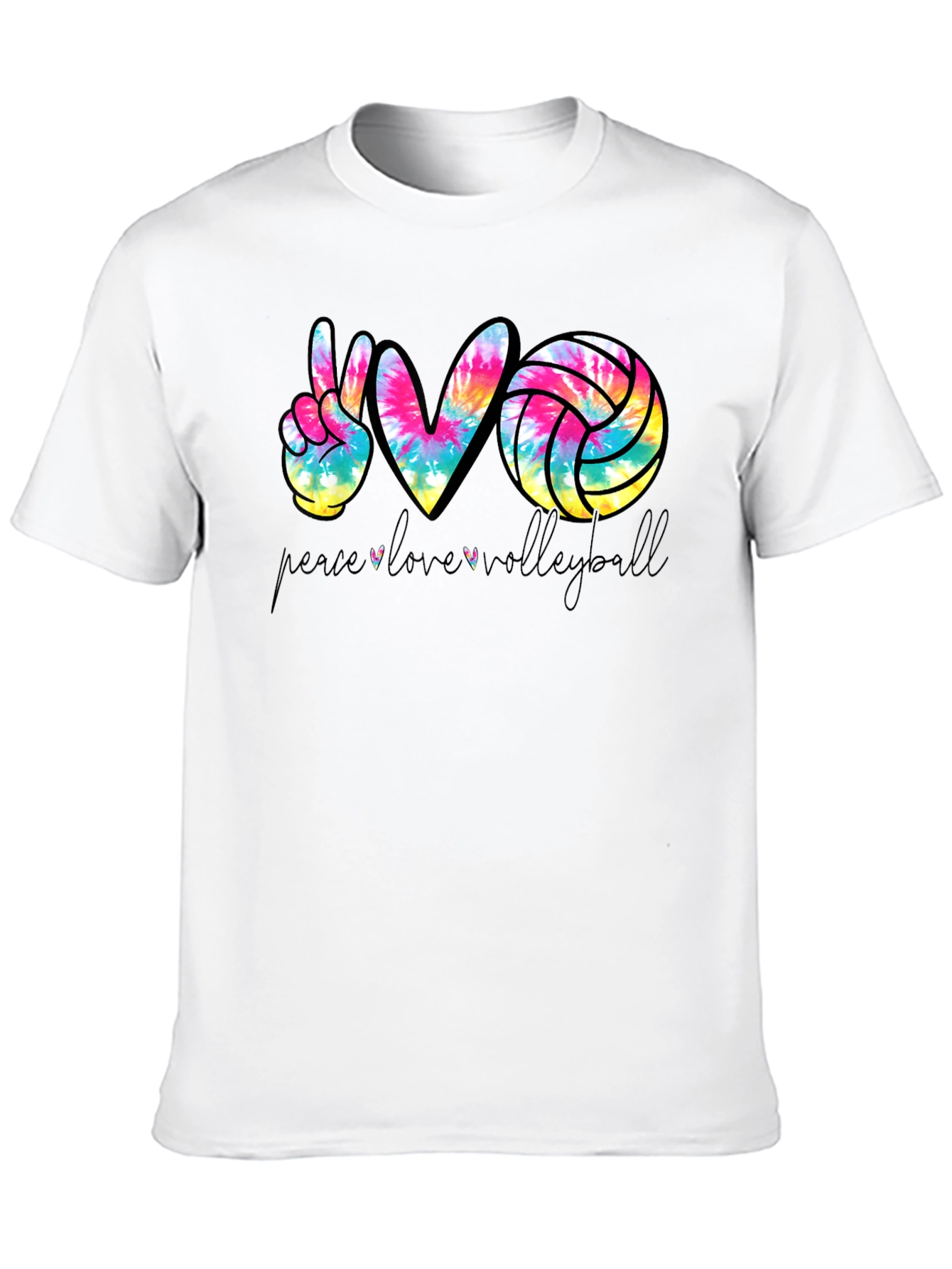 Peace Love Volleyball Tie Dye Graphic Tee