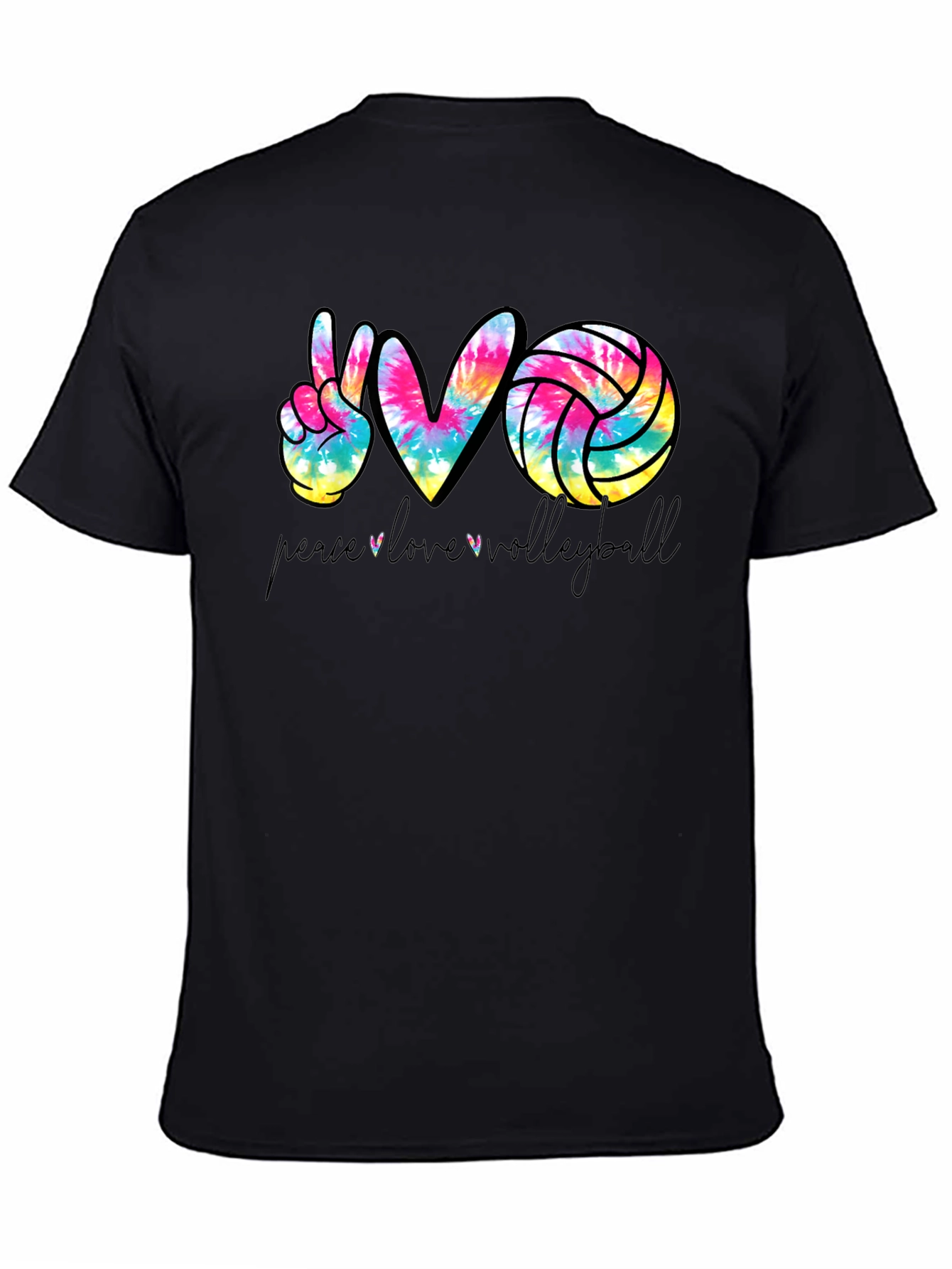 Peace Love Volleyball Tie Dye Graphic Tee