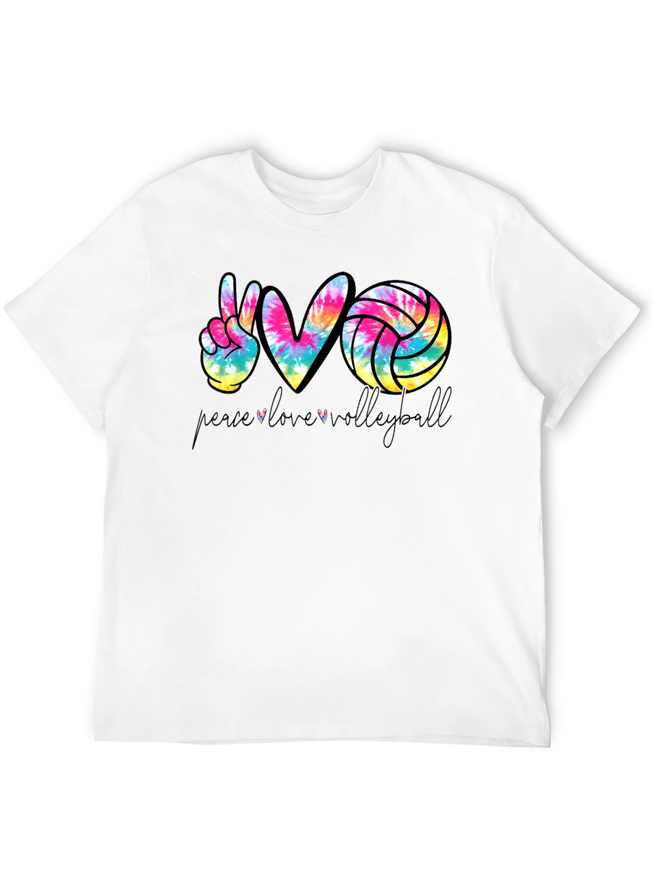 Peace Love Volleyball Tie Dye Graphic Tee
