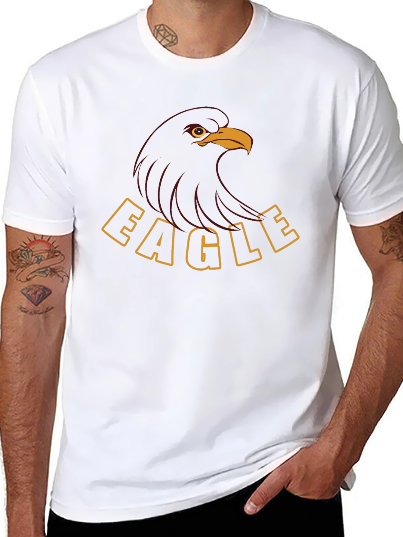 Bold Eagle Graphic Tee - Black Cotton Blend