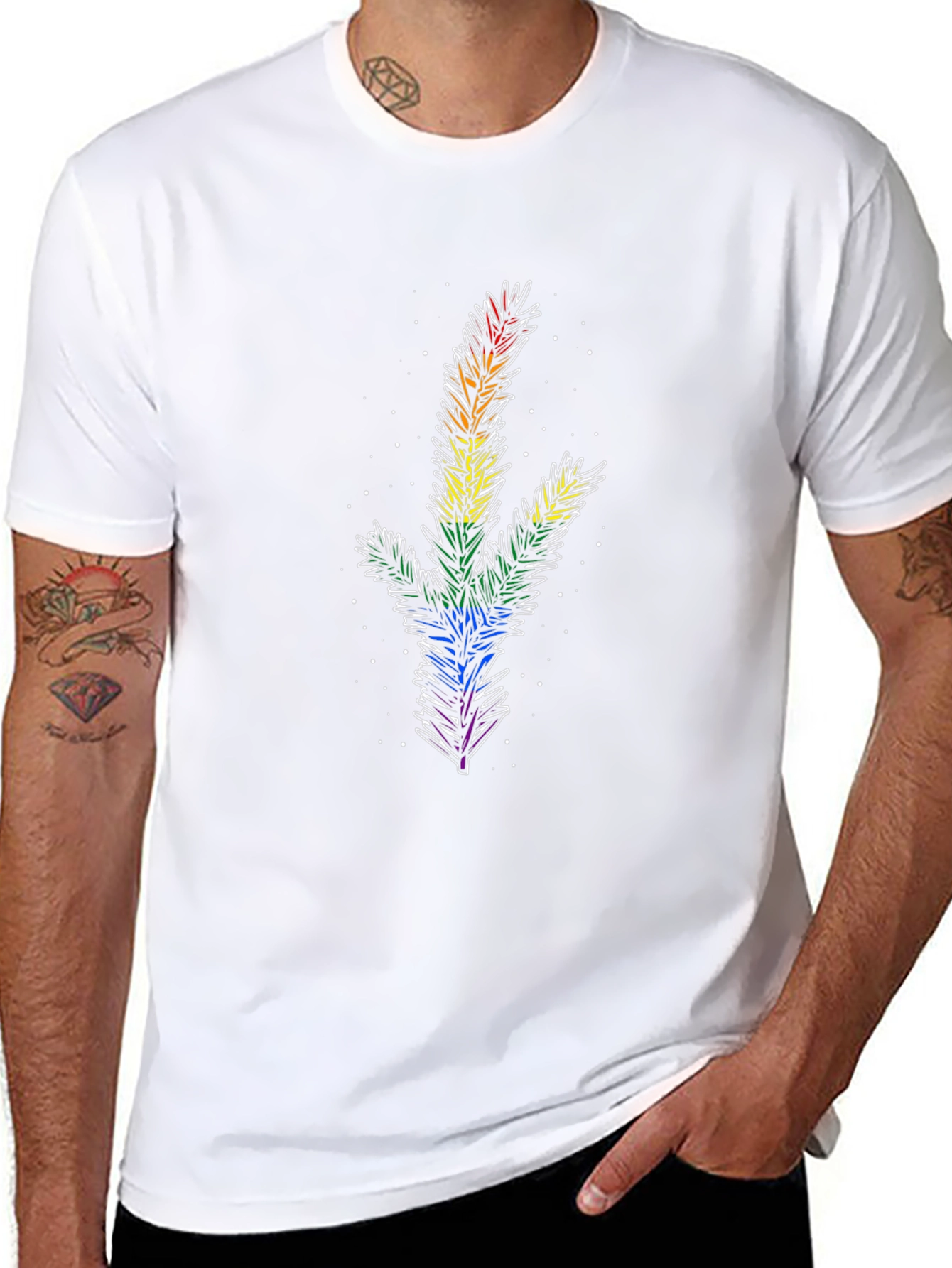 Rainbow Pine Tree Graphic Tee - Pride Apparel