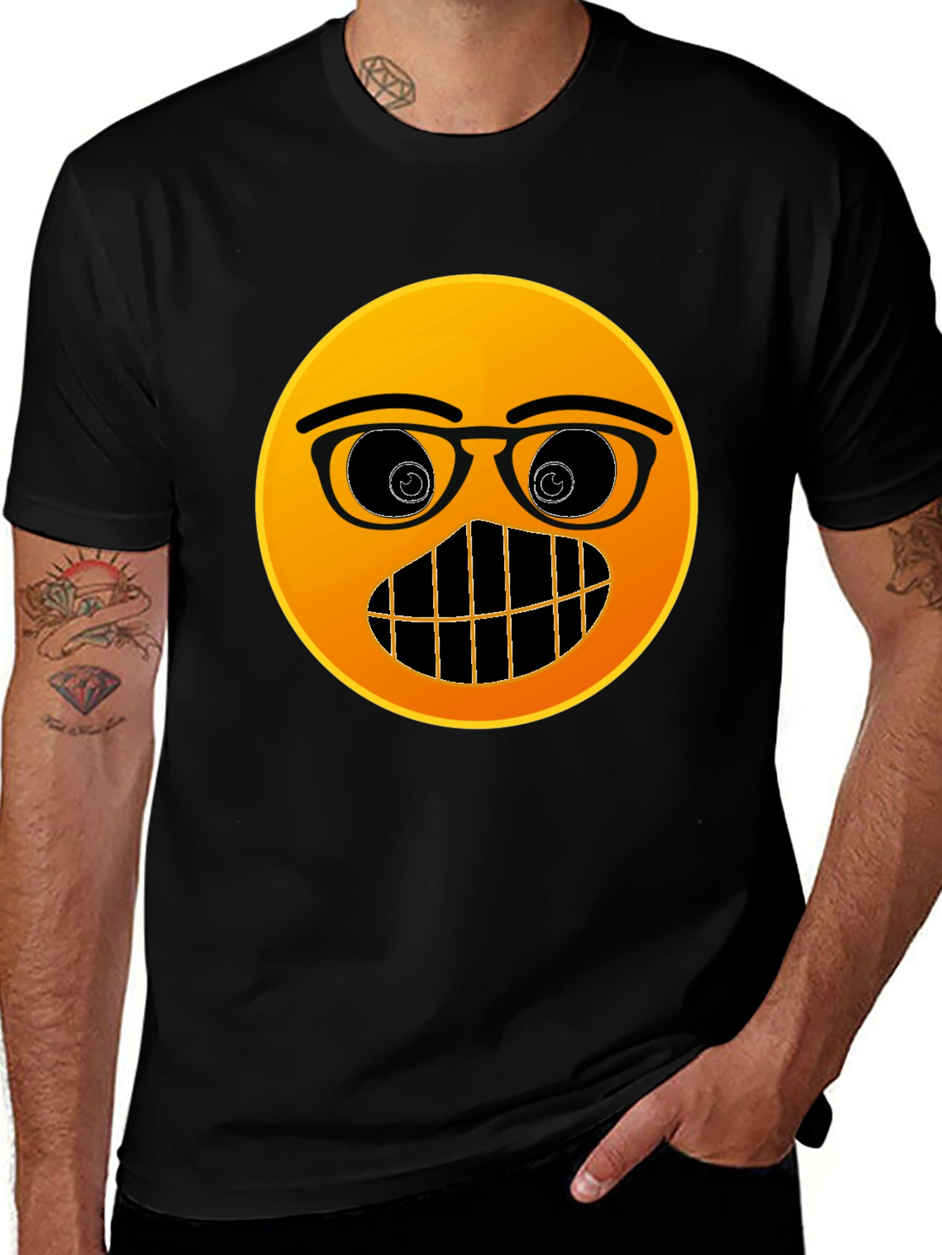 Emoji Nerd T-Shirt - Black