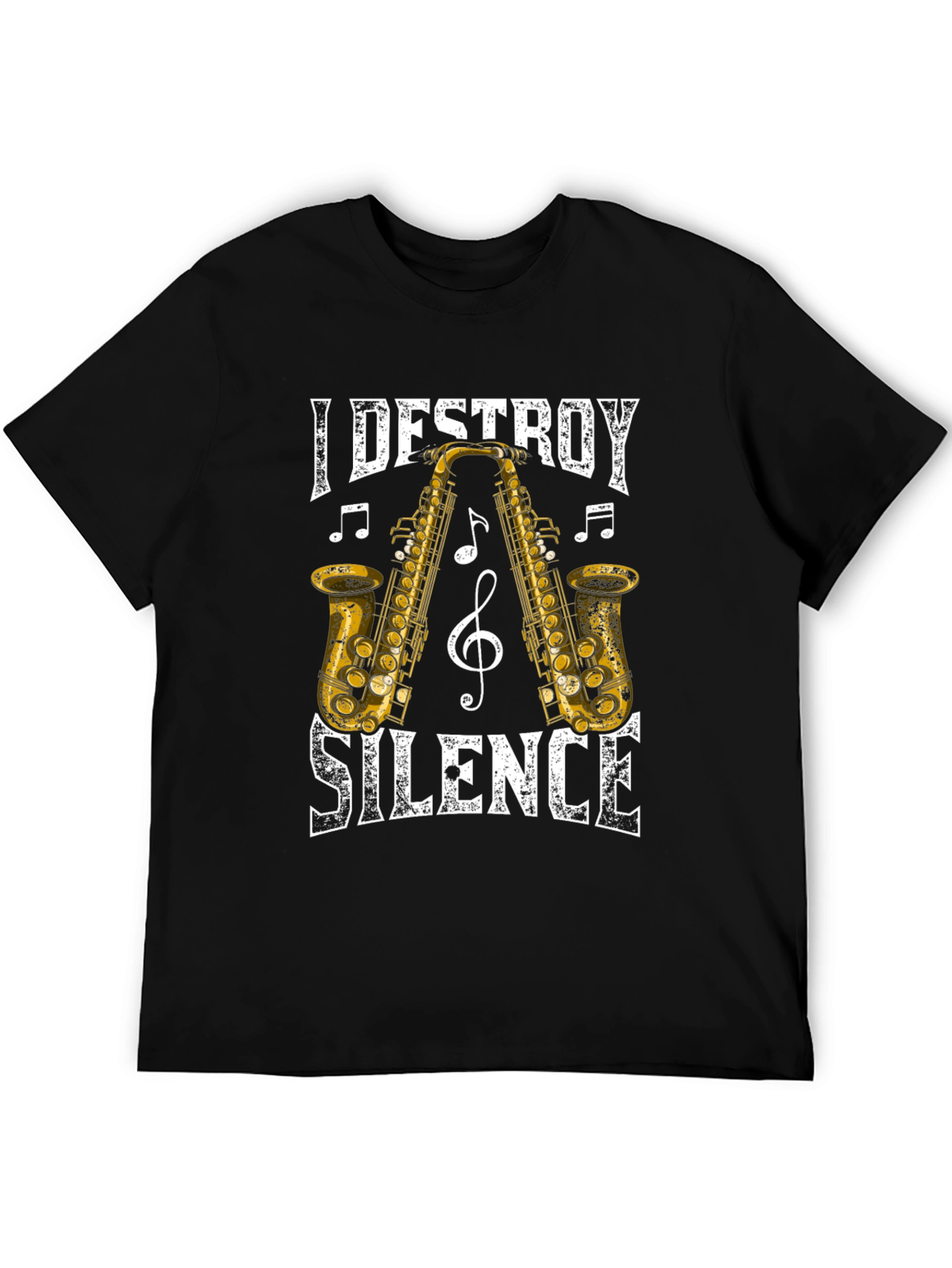 Destroy Silence Saxophone Graphic T-Shirt