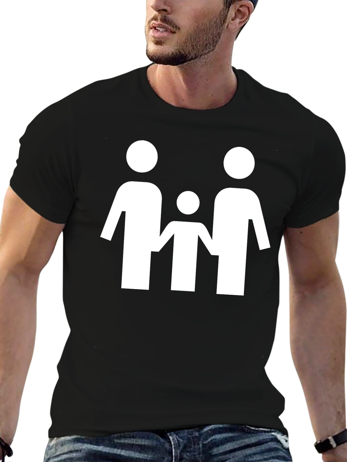 Family Graphic T-Shirt - Black