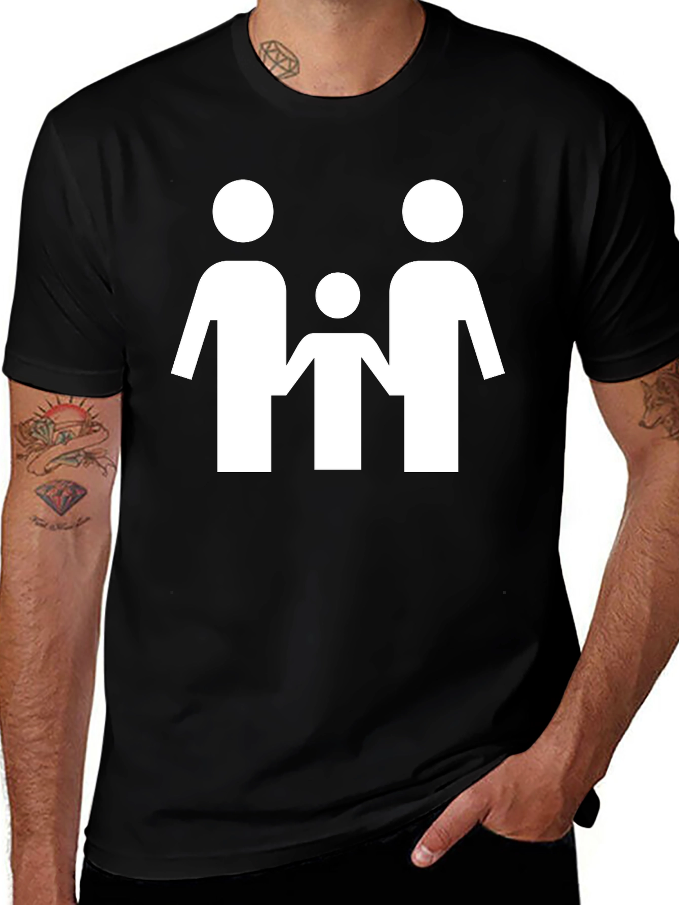 Family Graphic T-Shirt - Black