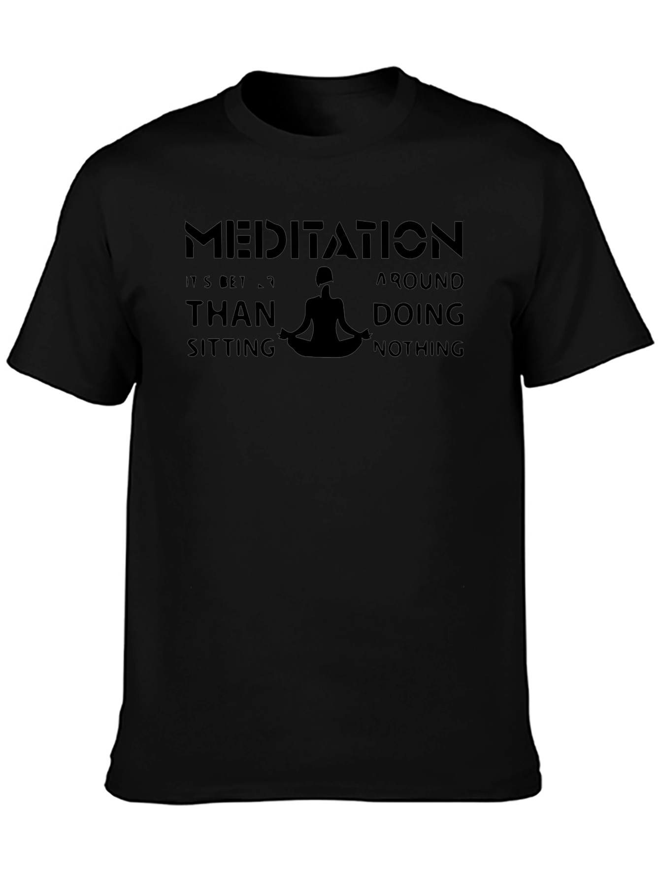 Meditate T-Shirt - Black Graphic Tee for Men