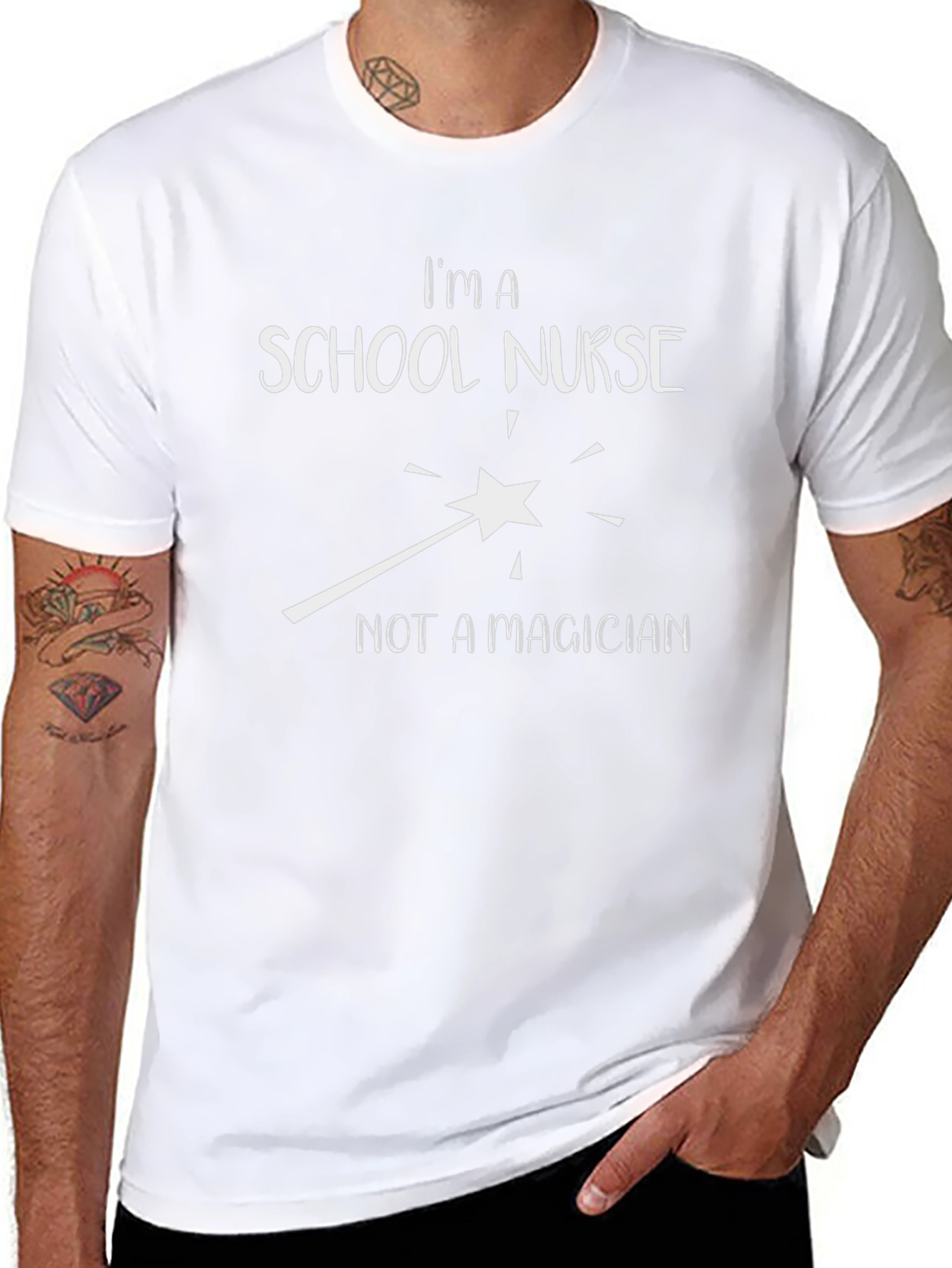 School Nurse T-Shirt - Not a Magician Funny Tee