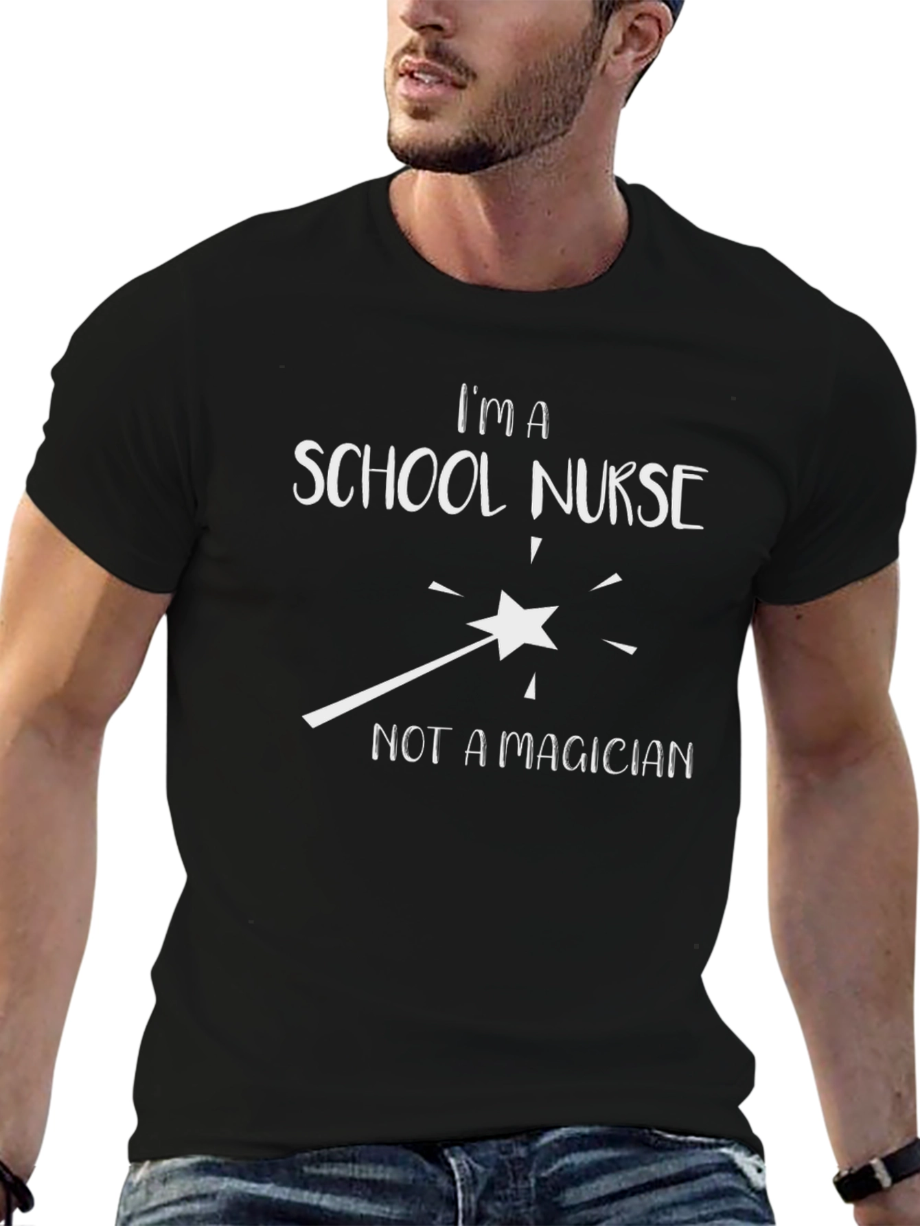 School Nurse T-Shirt - Not a Magician Funny Tee