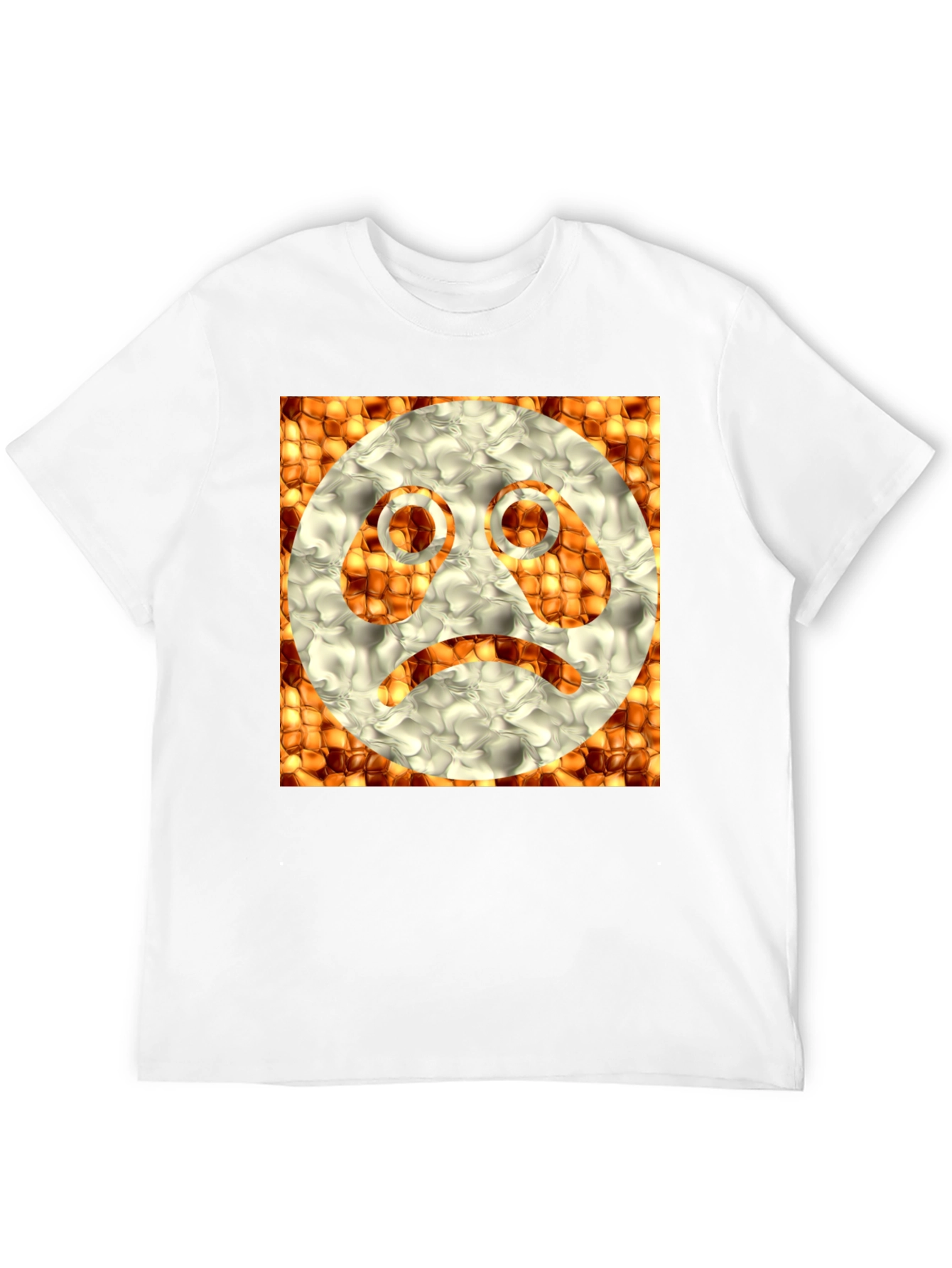 Sad Emoji Graphic Tee - Unique Textured Design