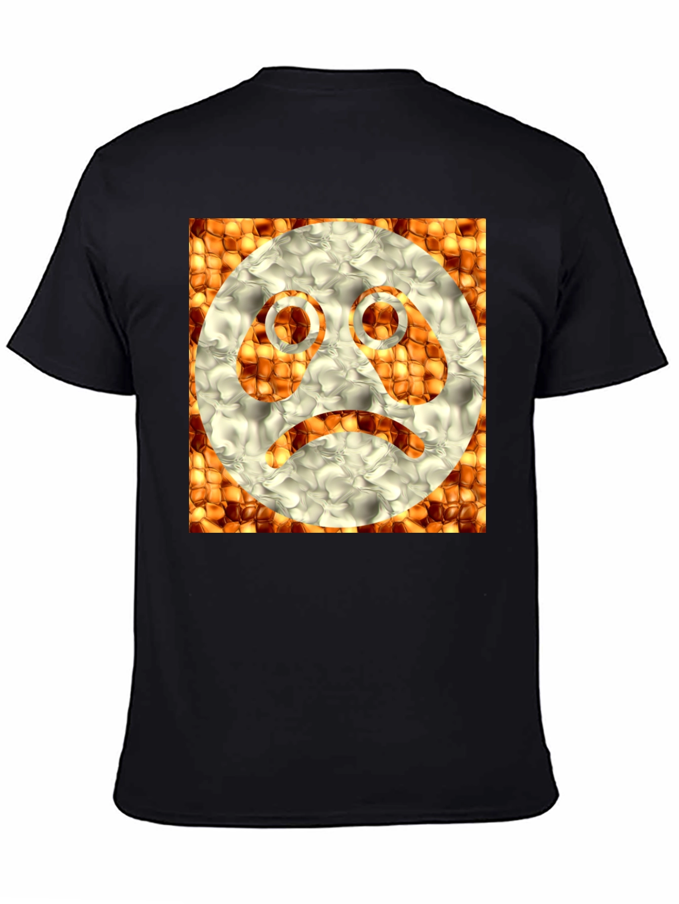 Sad Emoji Graphic Tee - Unique Textured Design