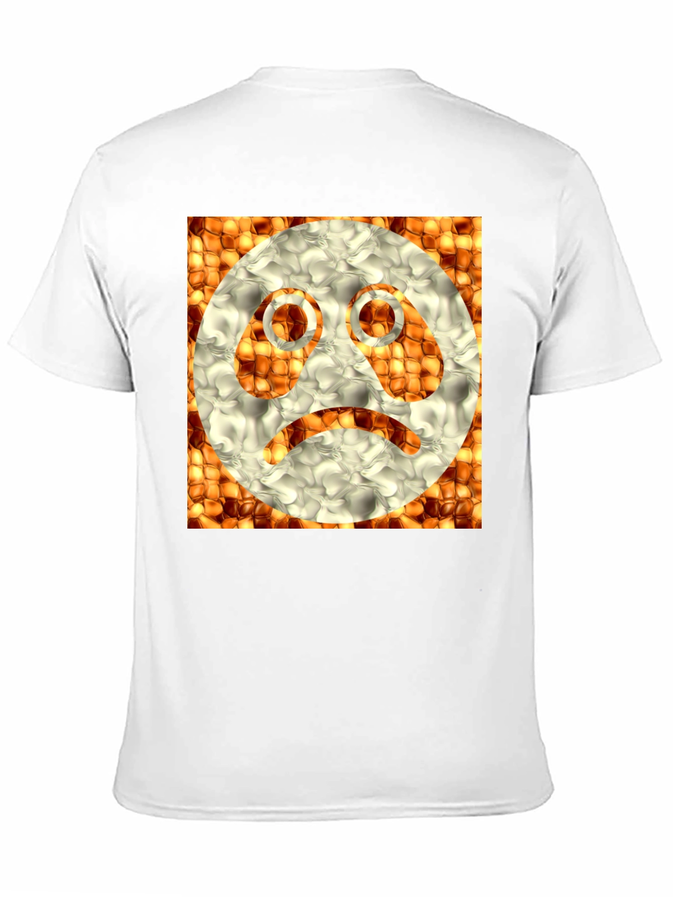 Sad Emoji Graphic Tee - Unique Textured Design