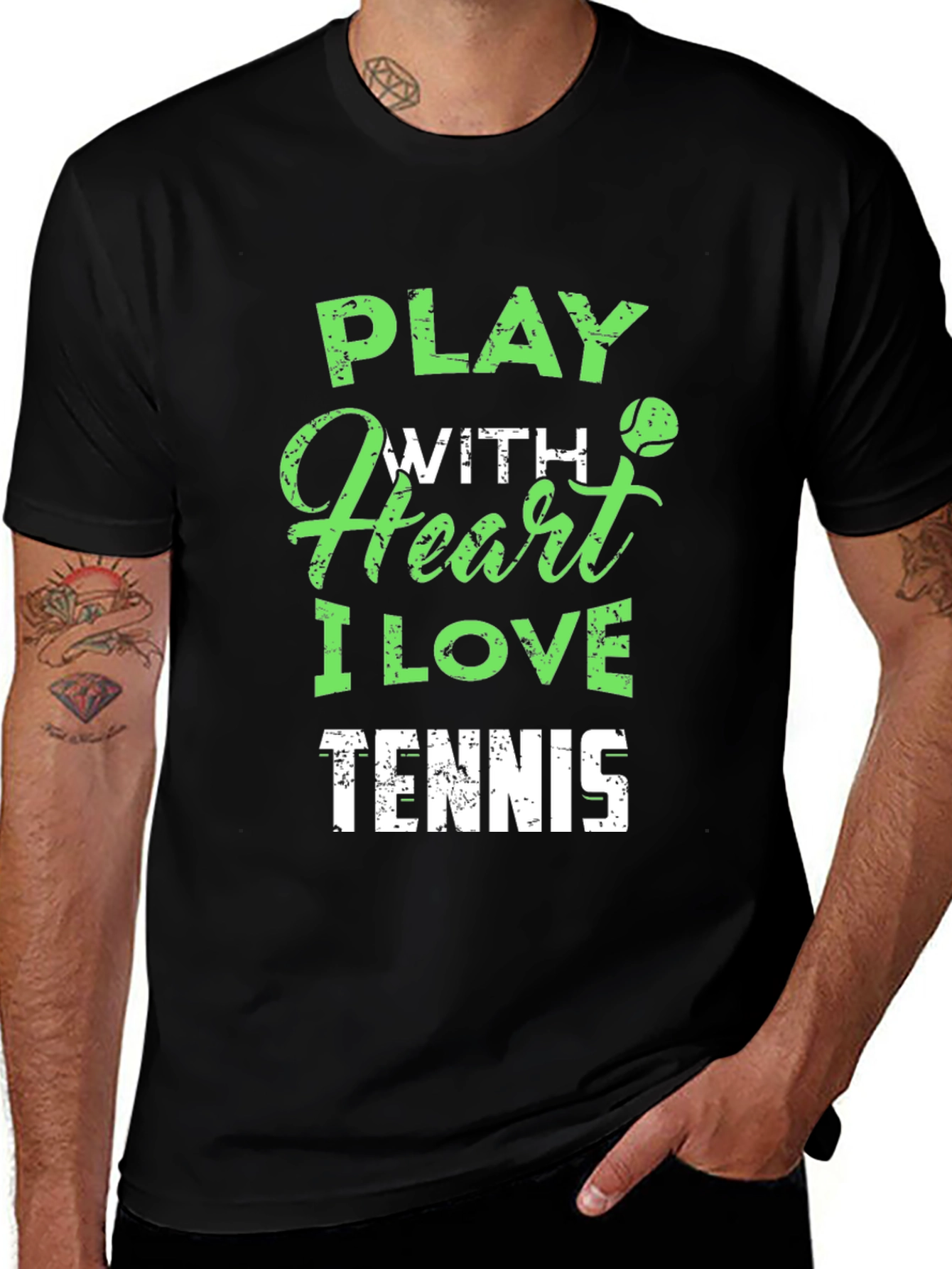 Play With Heart Tennis Graphic T-Shirt