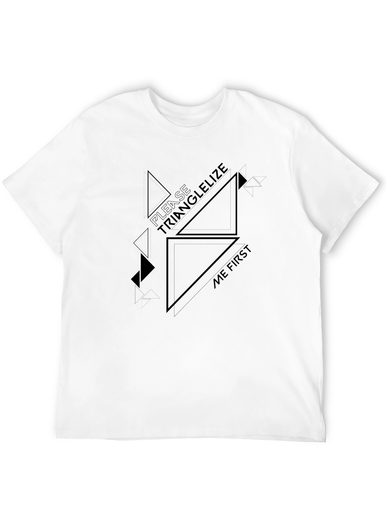 Geometric Triangle Graphic Print Black T-Shirt