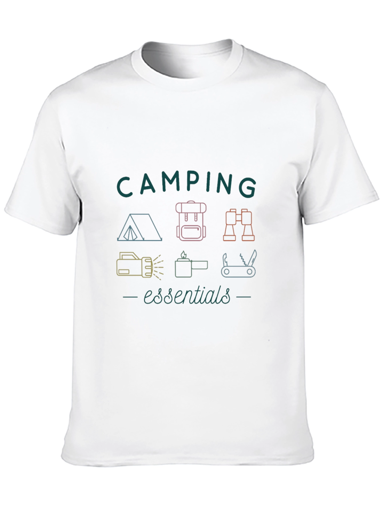 Camping Essentials Graphic Tee - Outdoor Adventure Shirt