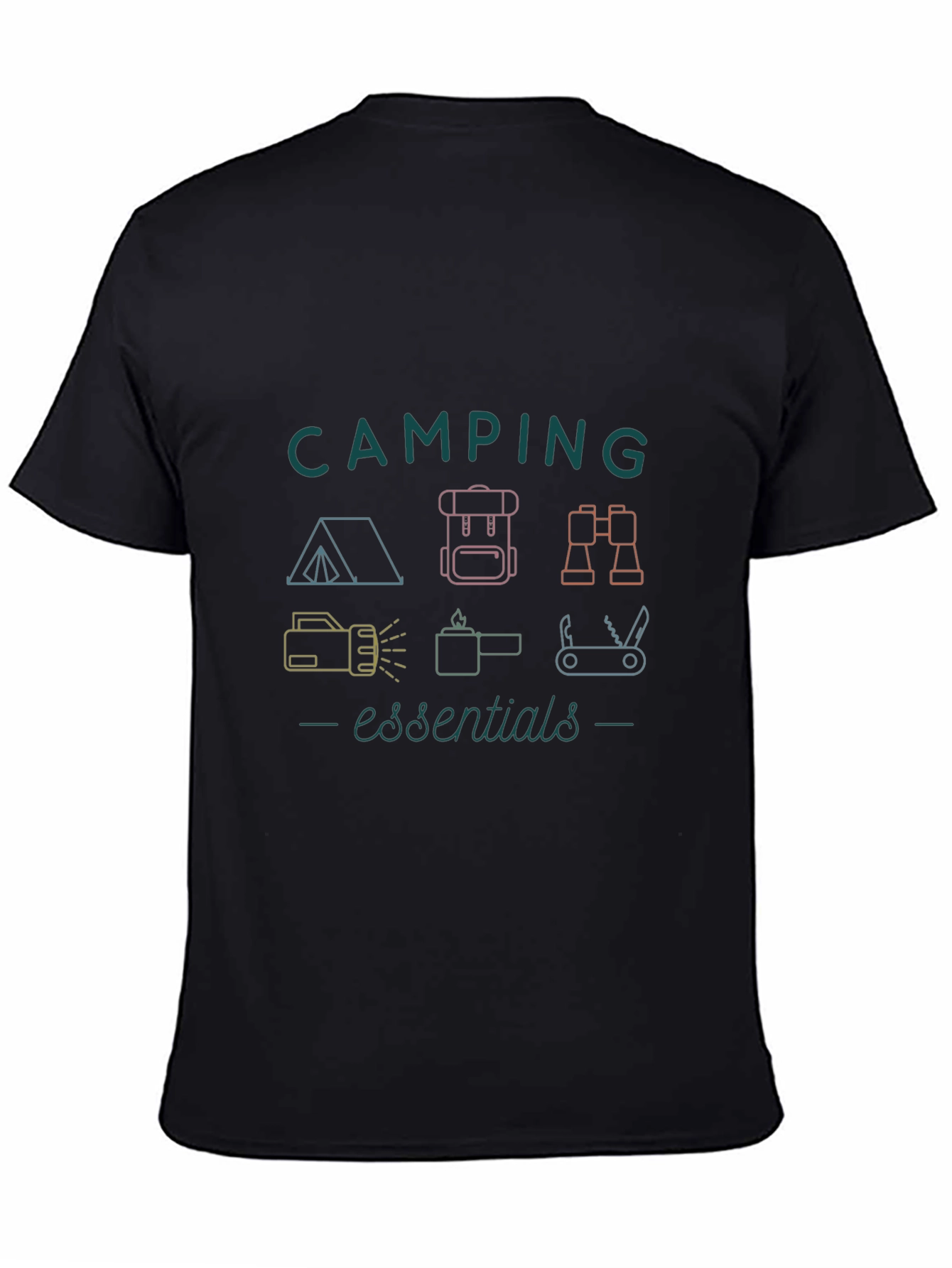 Camping Essentials Graphic Tee - Outdoor Adventure Shirt