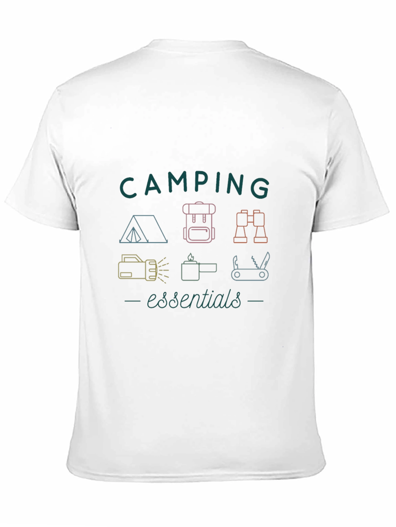 Camping Essentials Graphic Tee - Outdoor Adventure Shirt
