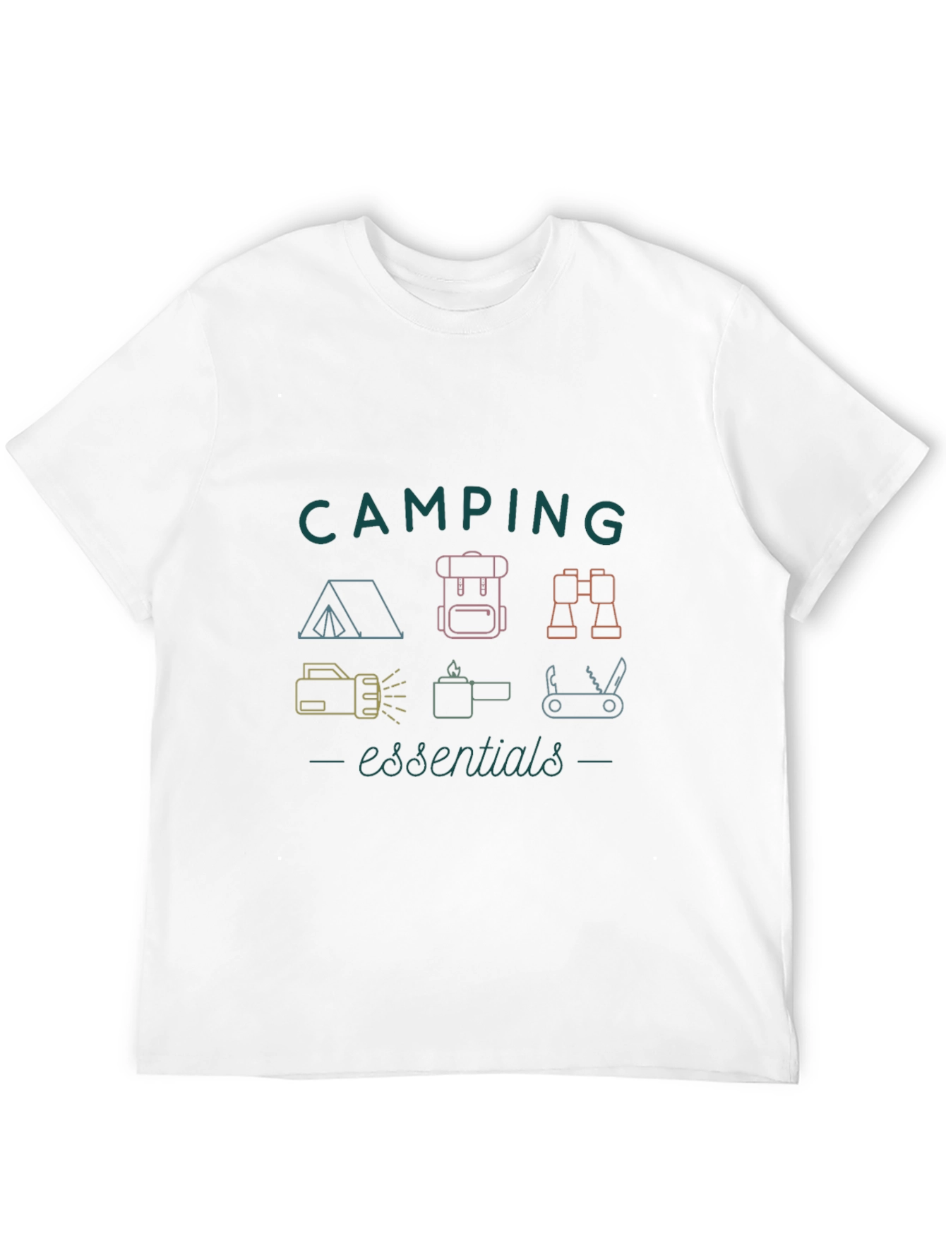 Camping Essentials Graphic Tee - Outdoor Adventure Shirt