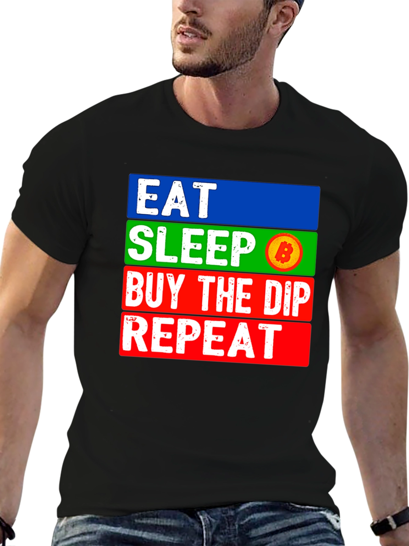 Eat Sleep Bitcoin Dip Repeat T-Shirt