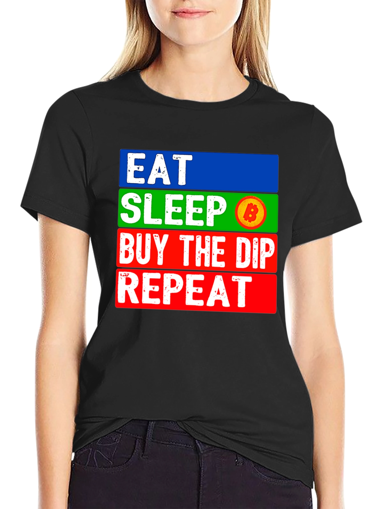 Eat Sleep Bitcoin Dip Repeat T-Shirt