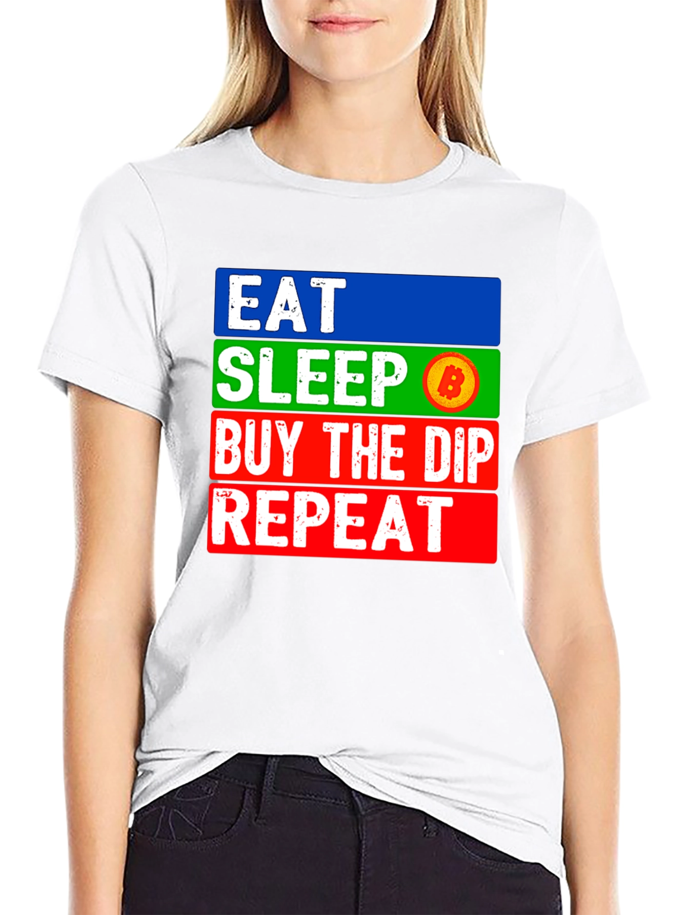 Eat Sleep Bitcoin Dip Repeat T-Shirt