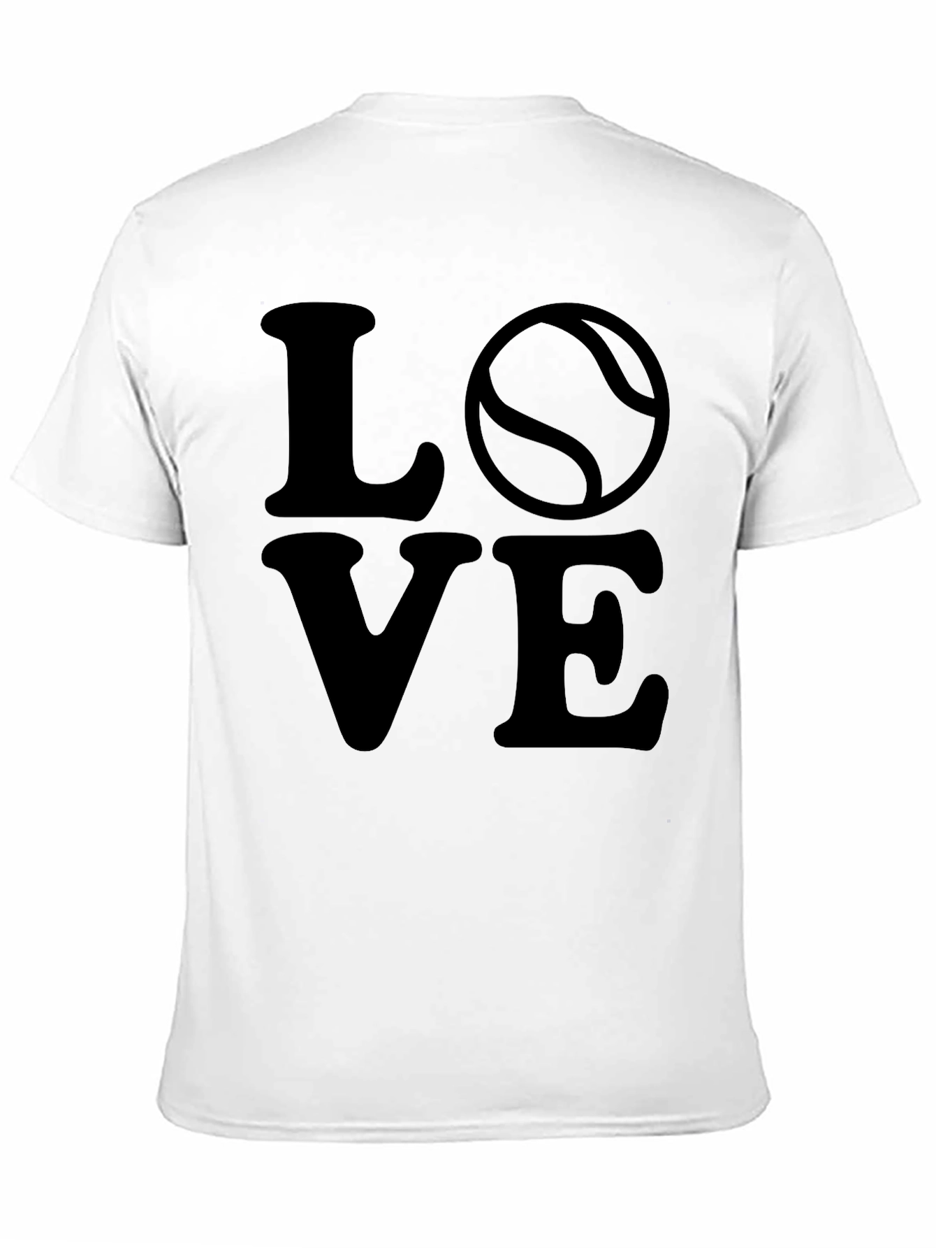 LOVE Tennis Graphic Tee - Black Cotton Casual Shirt