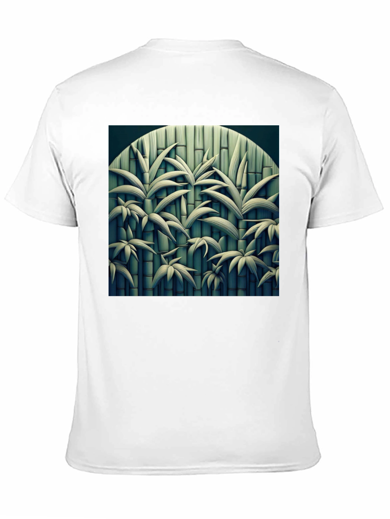 Bamboo Print Black T-Shirt