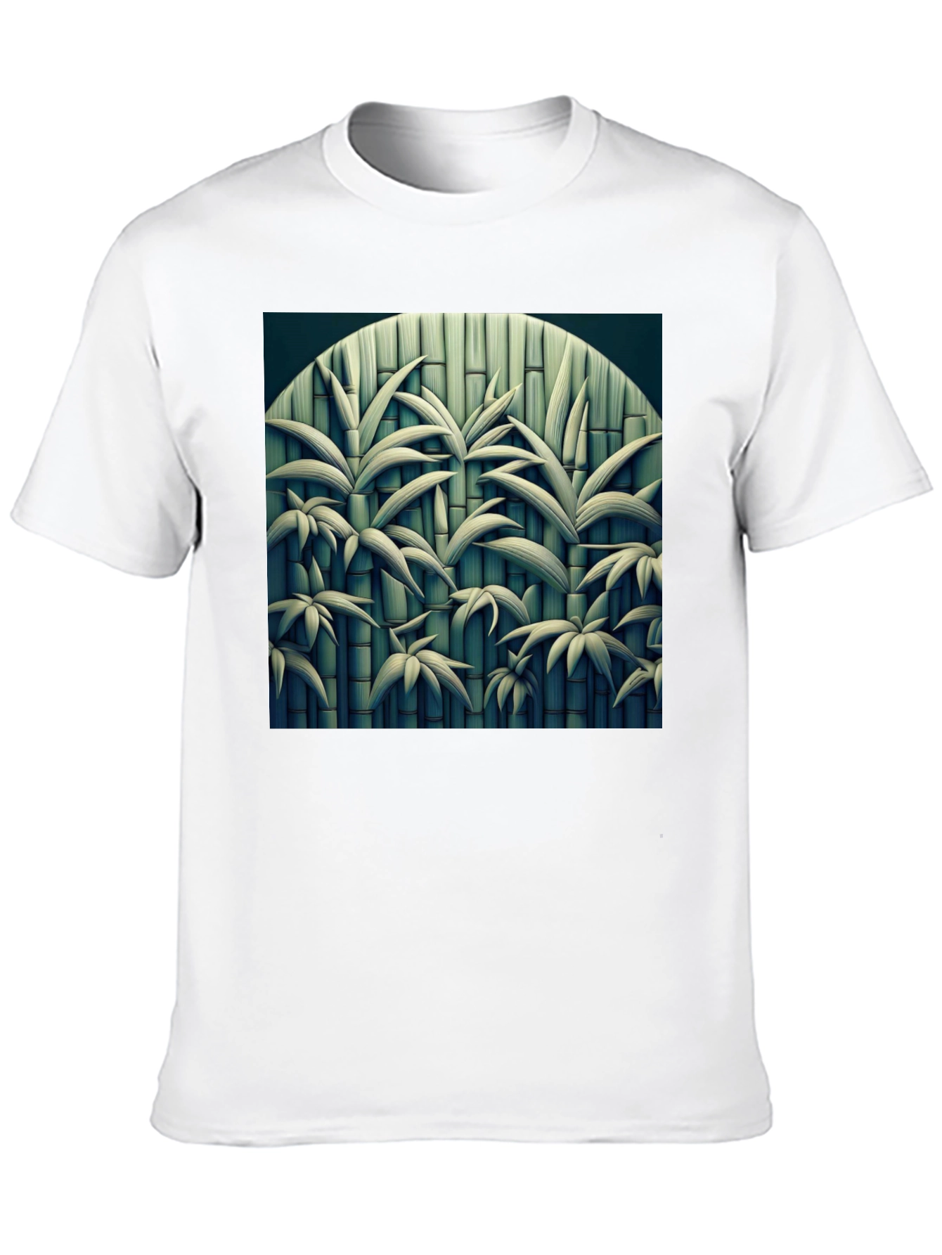 Bamboo Print Black T-Shirt