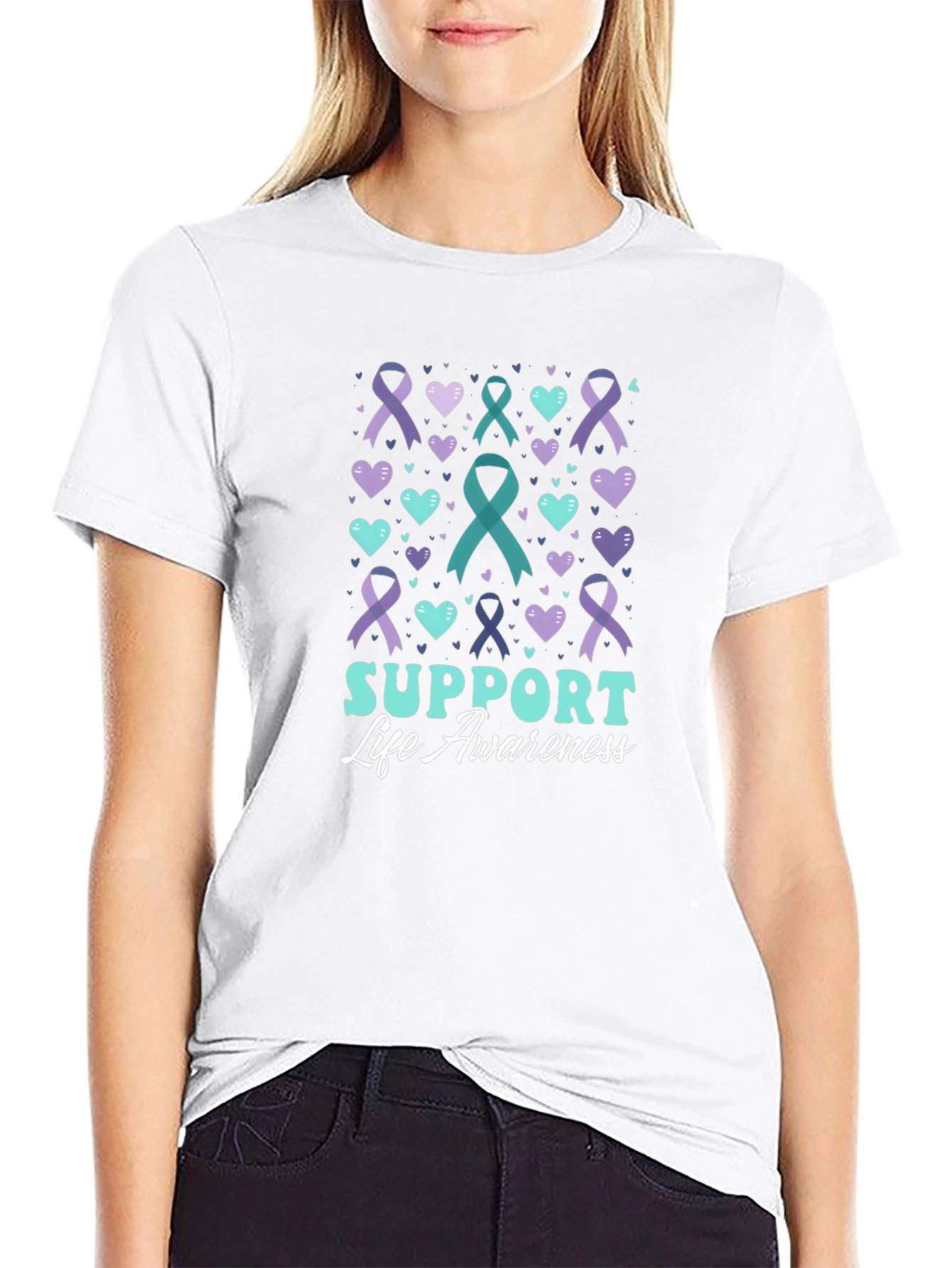 Support Life Awareness Ribbon T-Shirt