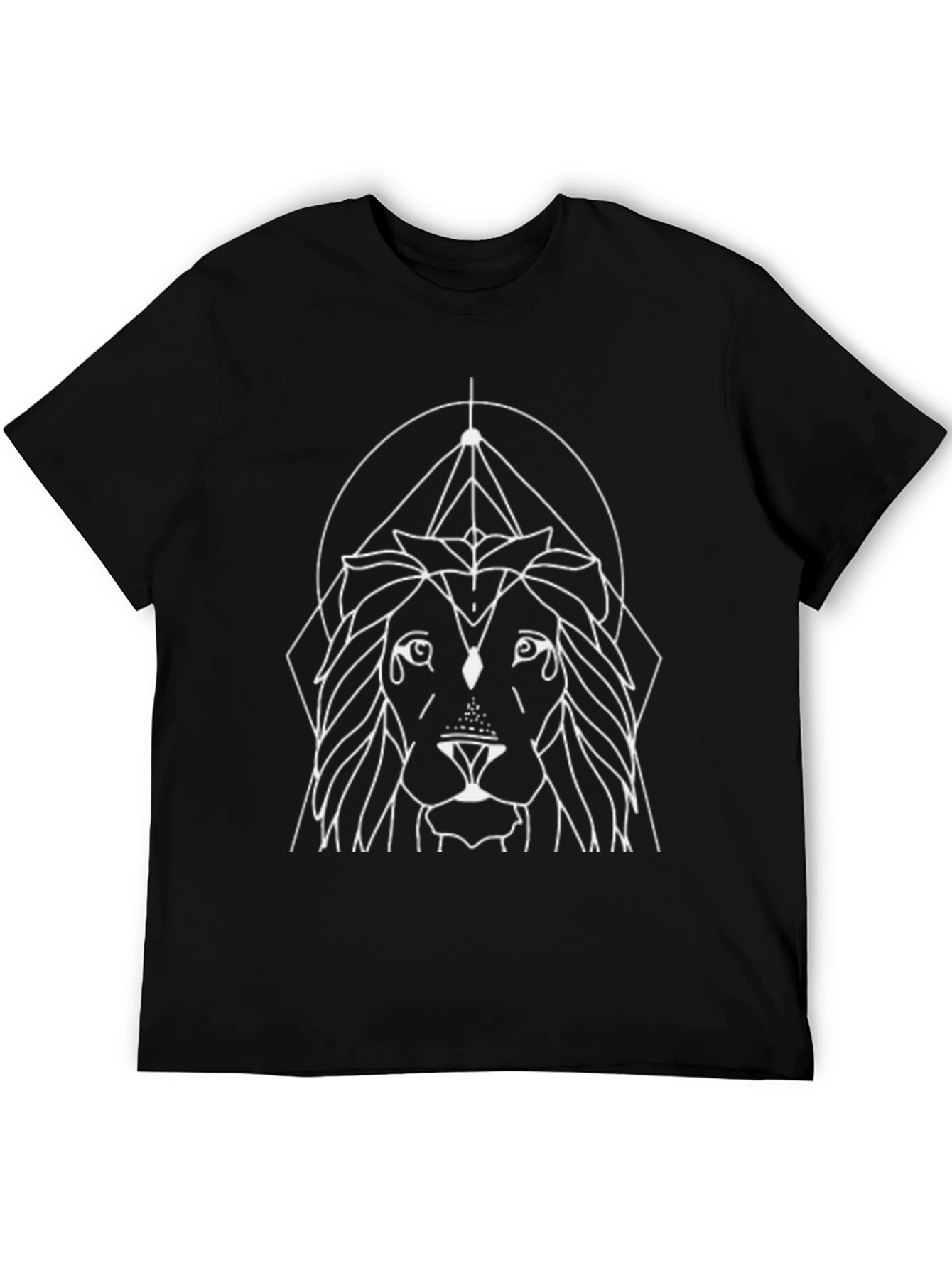 Geometric Lion Graphic Tee - Modern Streetwear