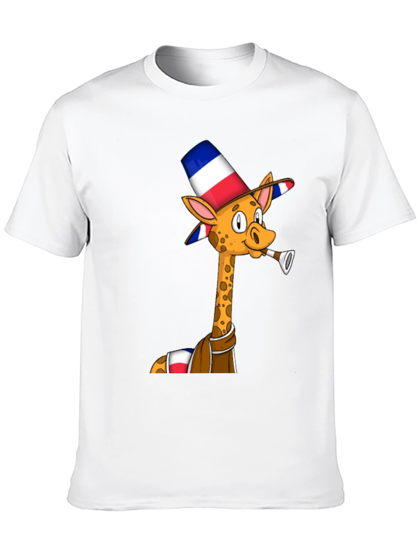 Giraffe in Hat T-Shirt - Unique Graphic Tee
