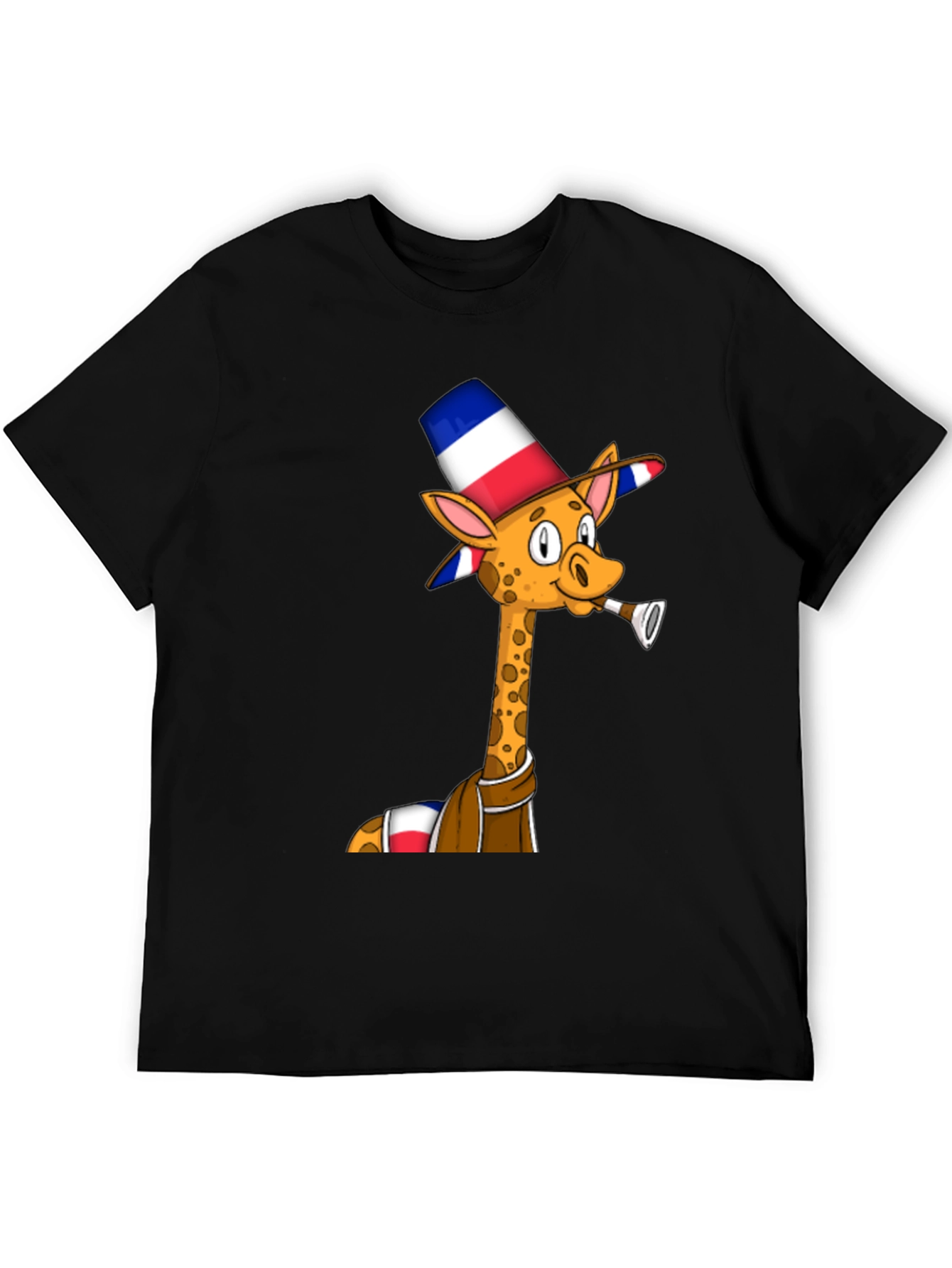 Giraffe in Hat T-Shirt - Unique Graphic Tee