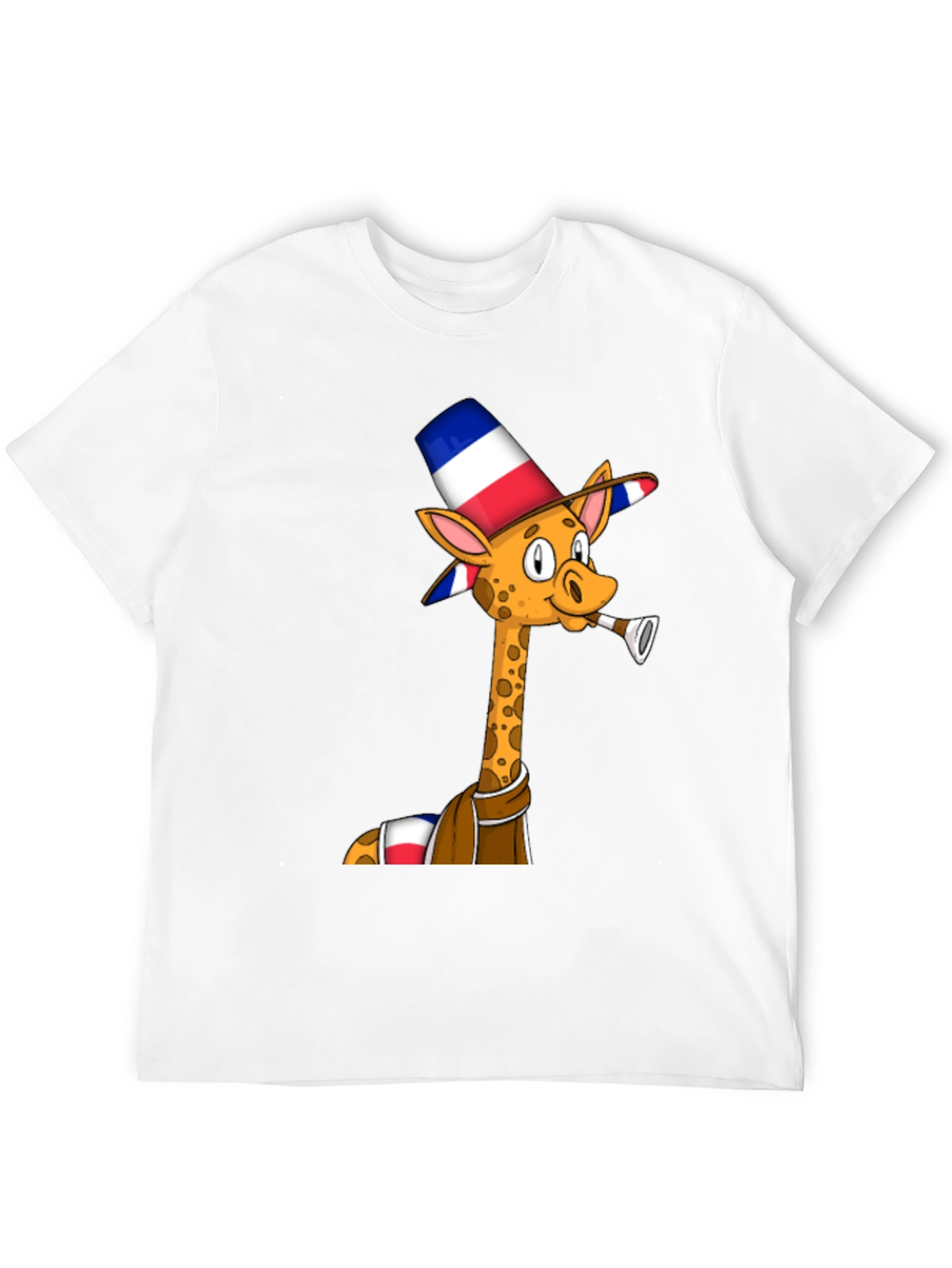 Giraffe in Hat T-Shirt - Unique Graphic Tee