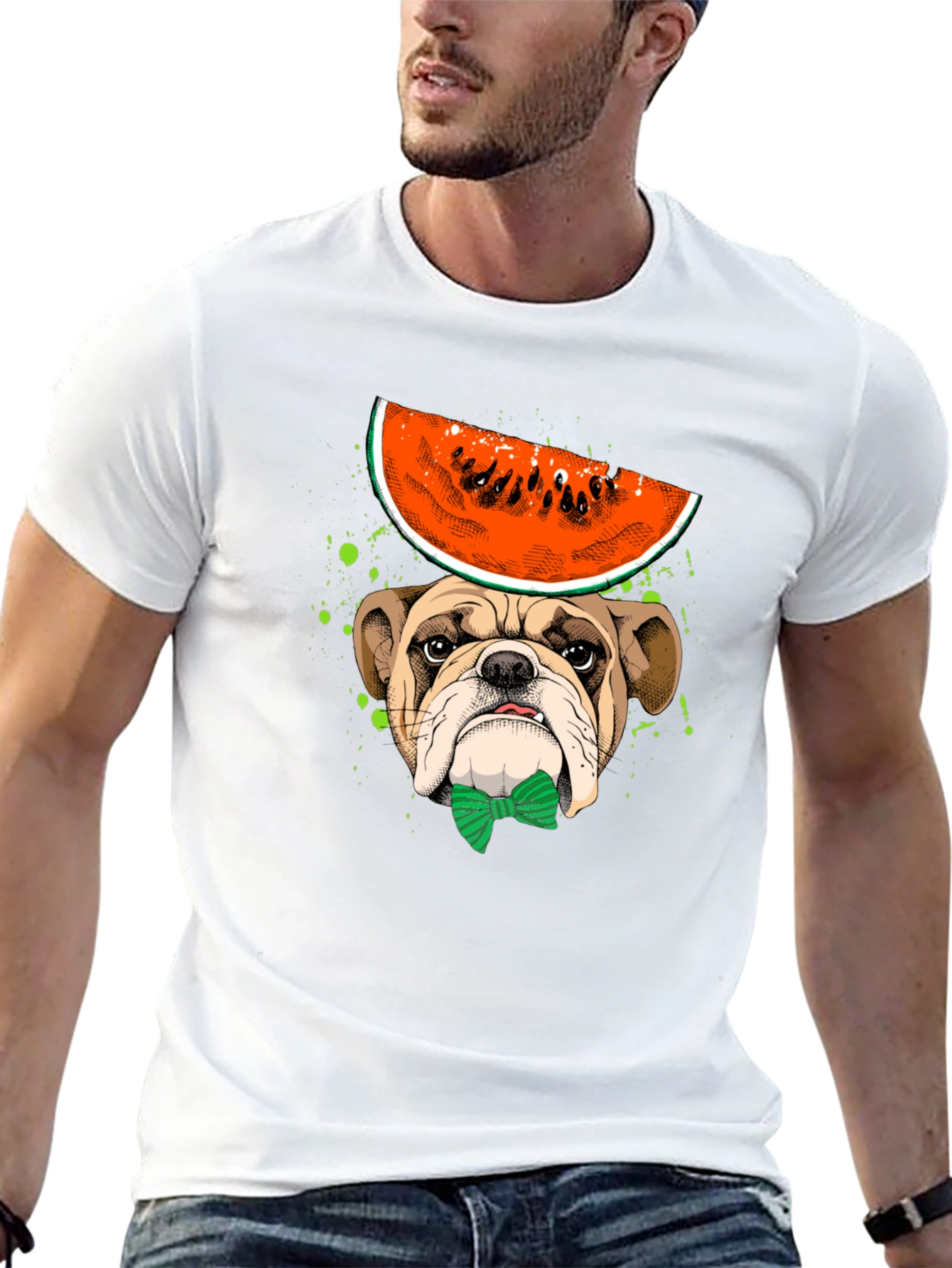 Bulldog with Watermelon T-Shirt