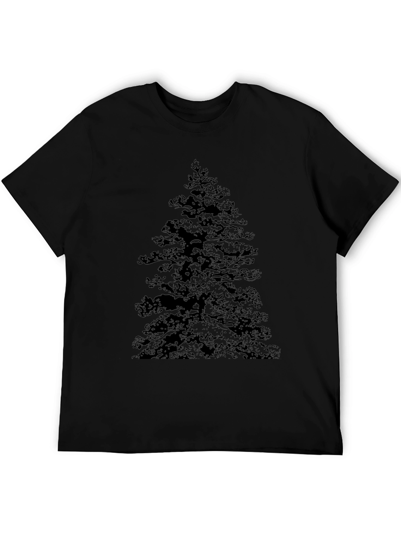 Black T-Shirt with Tree Graphic