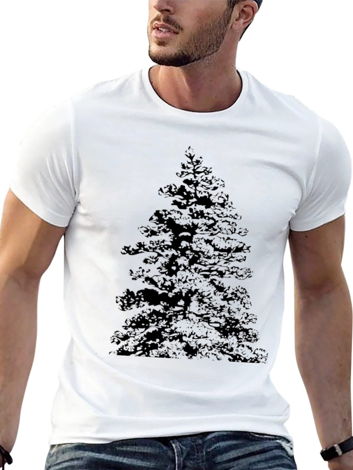 Black T-Shirt with Tree Graphic
