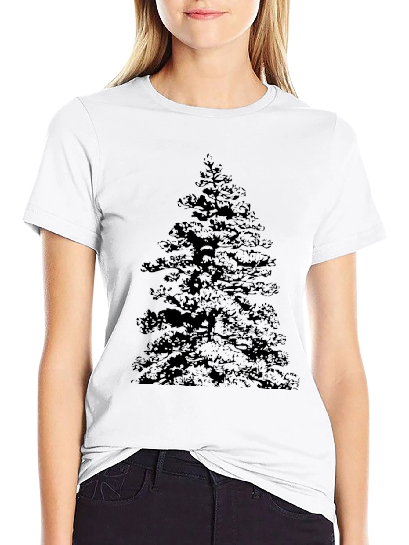 Black T-Shirt with Tree Graphic