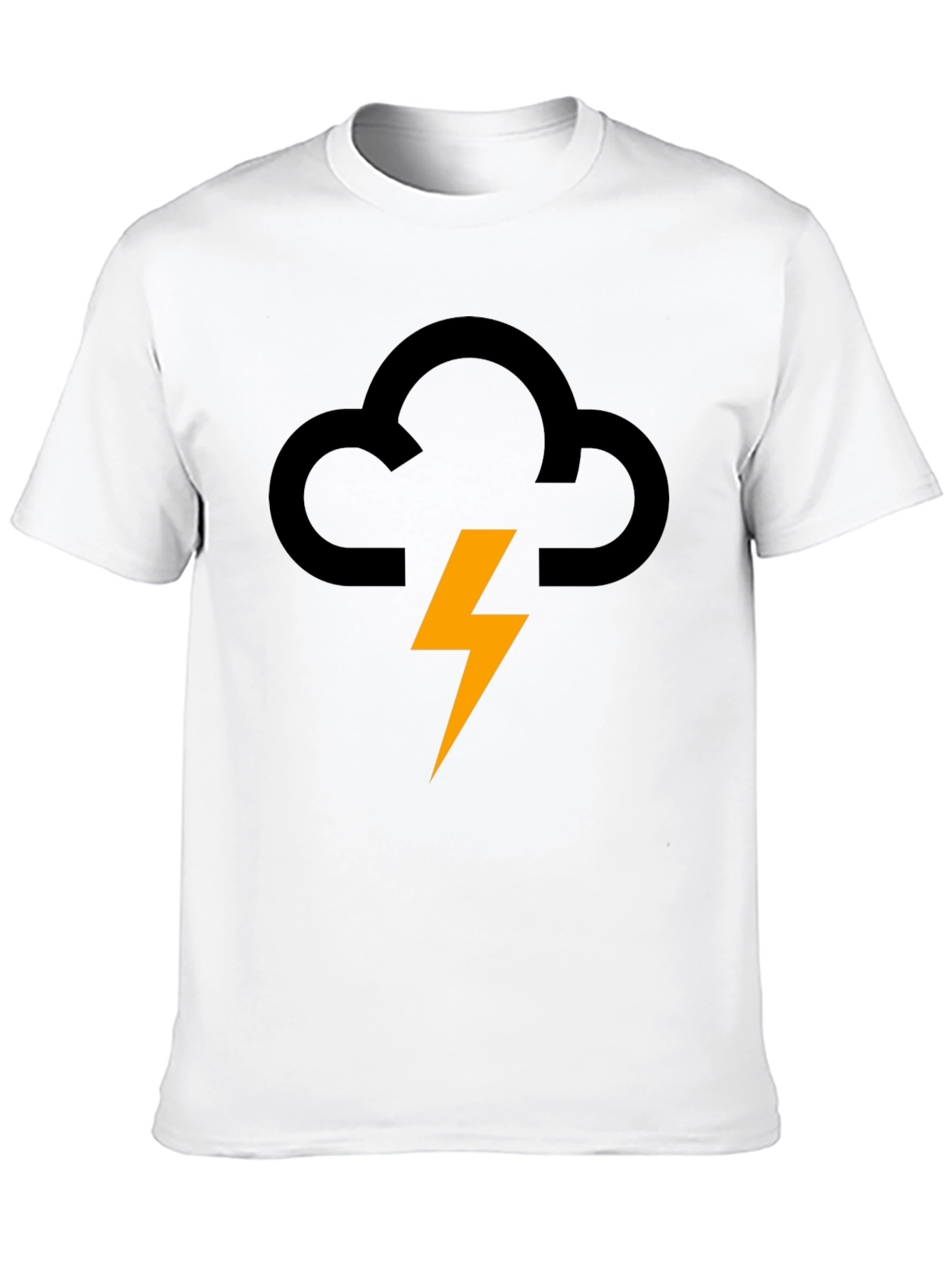 Storm Cloud Lightning Graphic Tee - Black