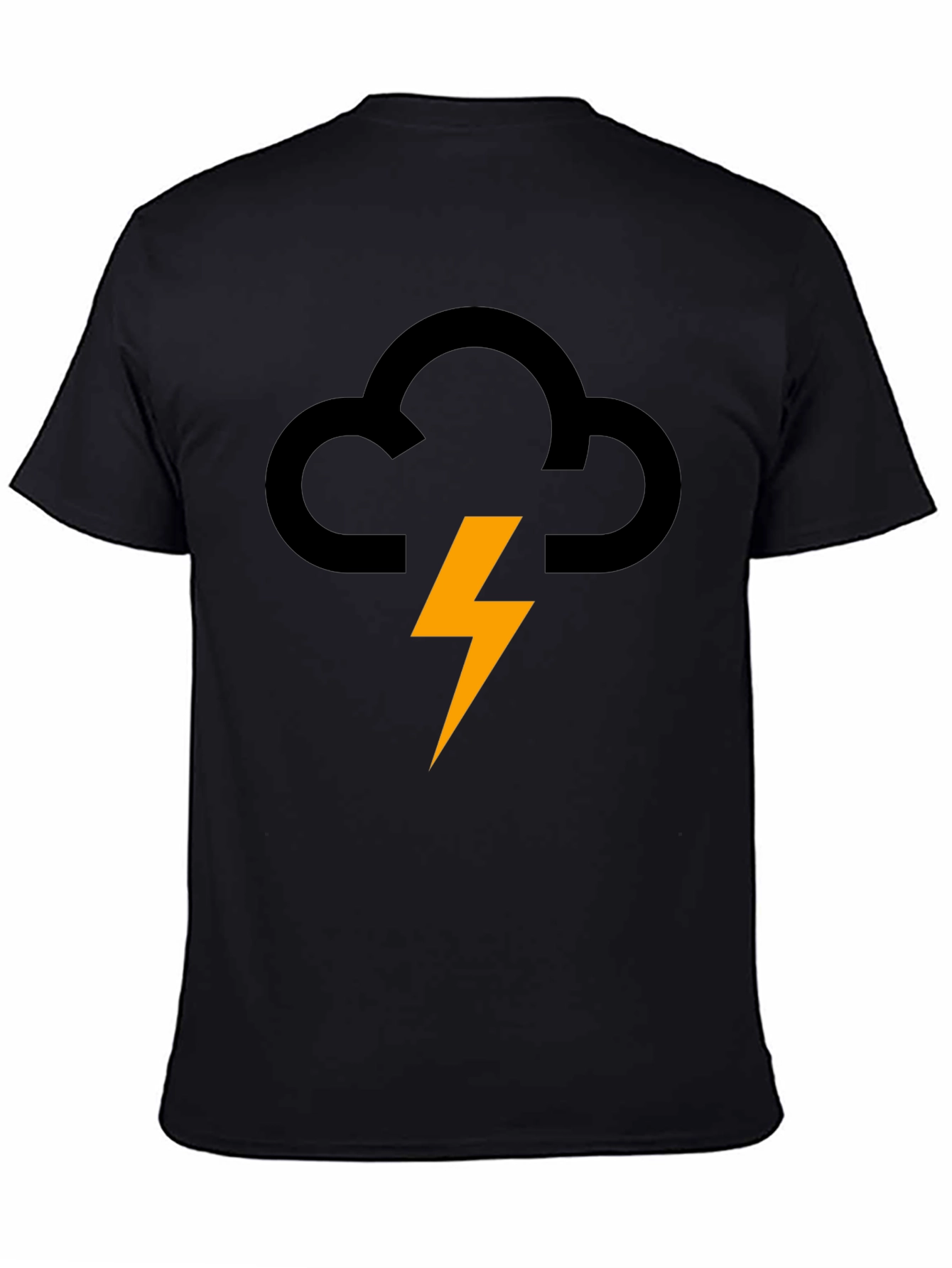 Storm Cloud Lightning Graphic Tee - Black