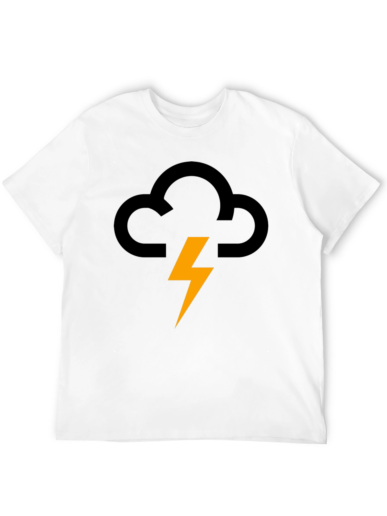 Storm Cloud Lightning Graphic Tee - Black