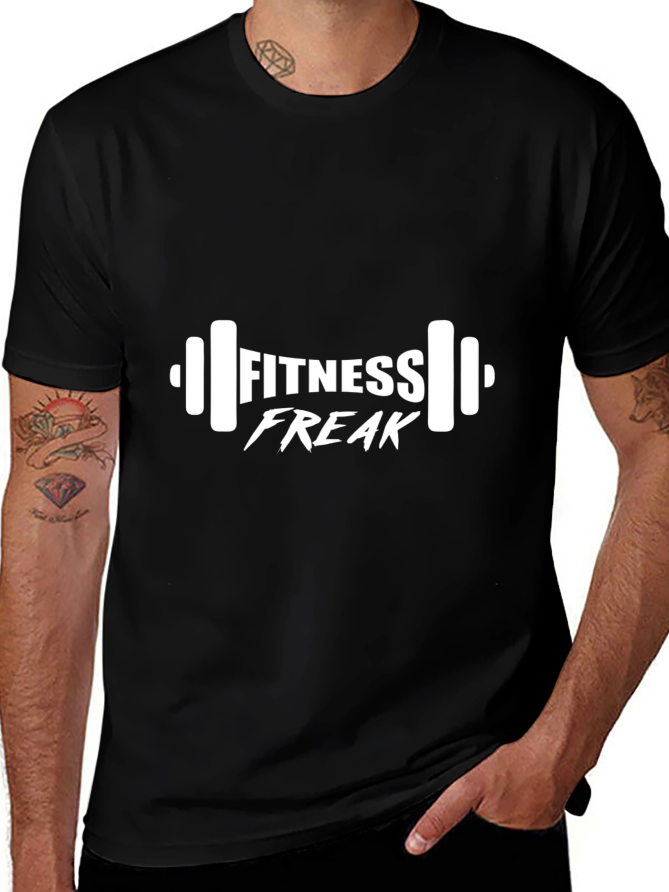 Fitness Freak Graphic Tee - Black Gym Shirt