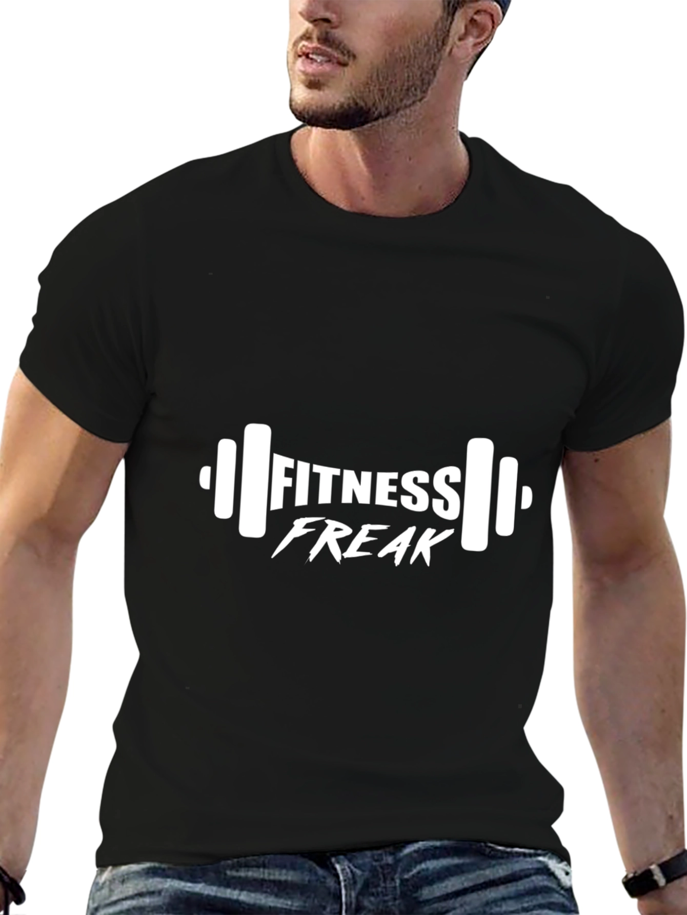 Fitness Freak Graphic Tee - Black Gym Shirt