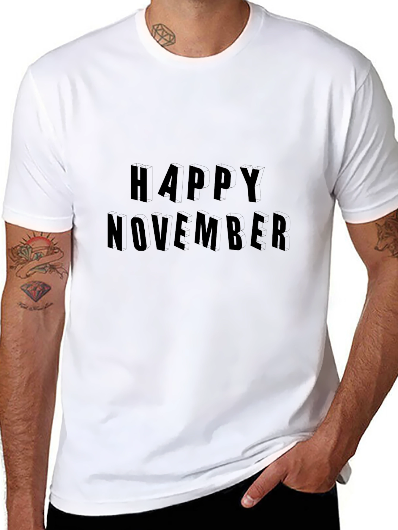 Happy November Black T-Shirt
