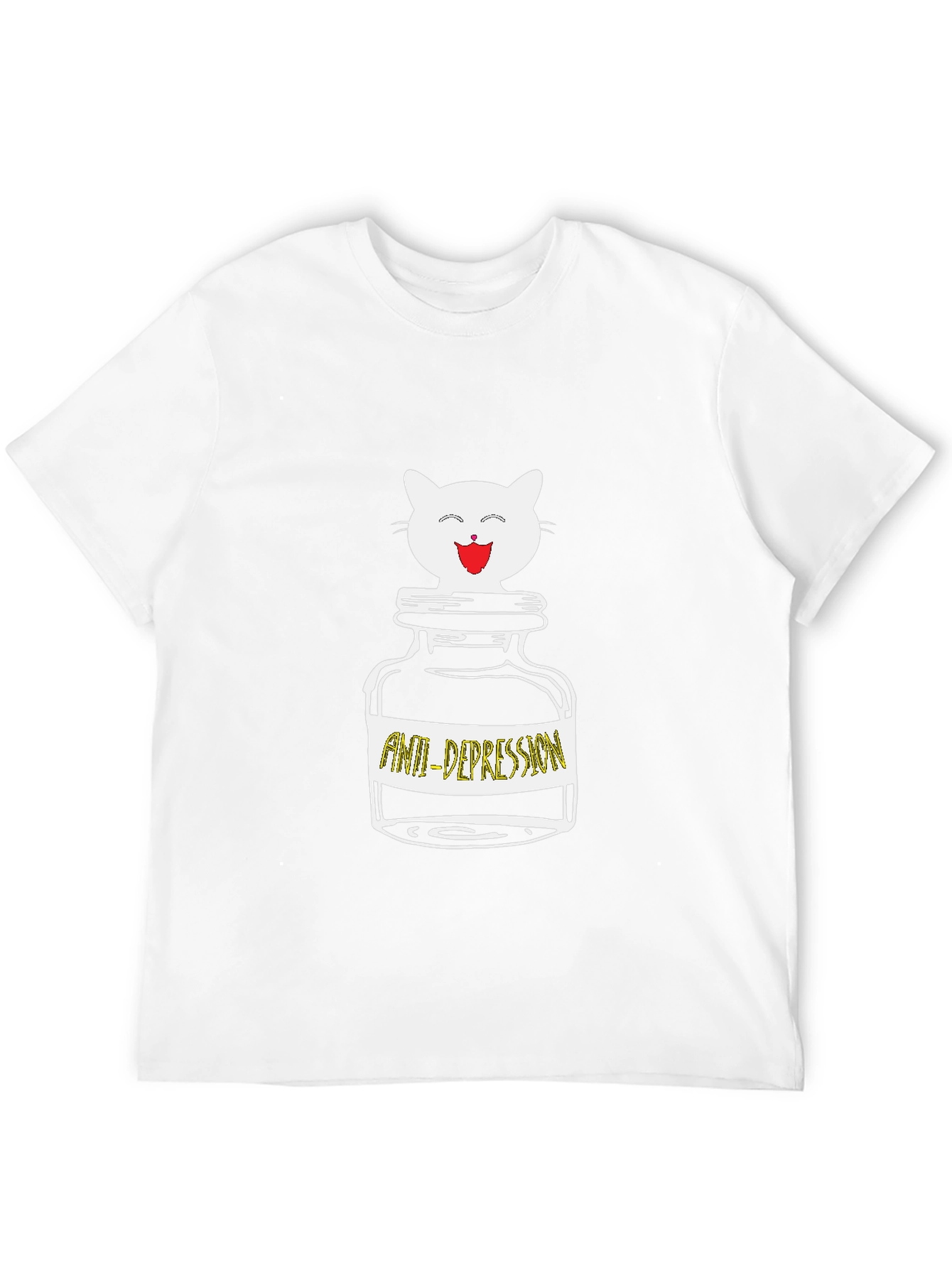 Anti-Depression Cat T-Shirt:  Cute Funny Comfort